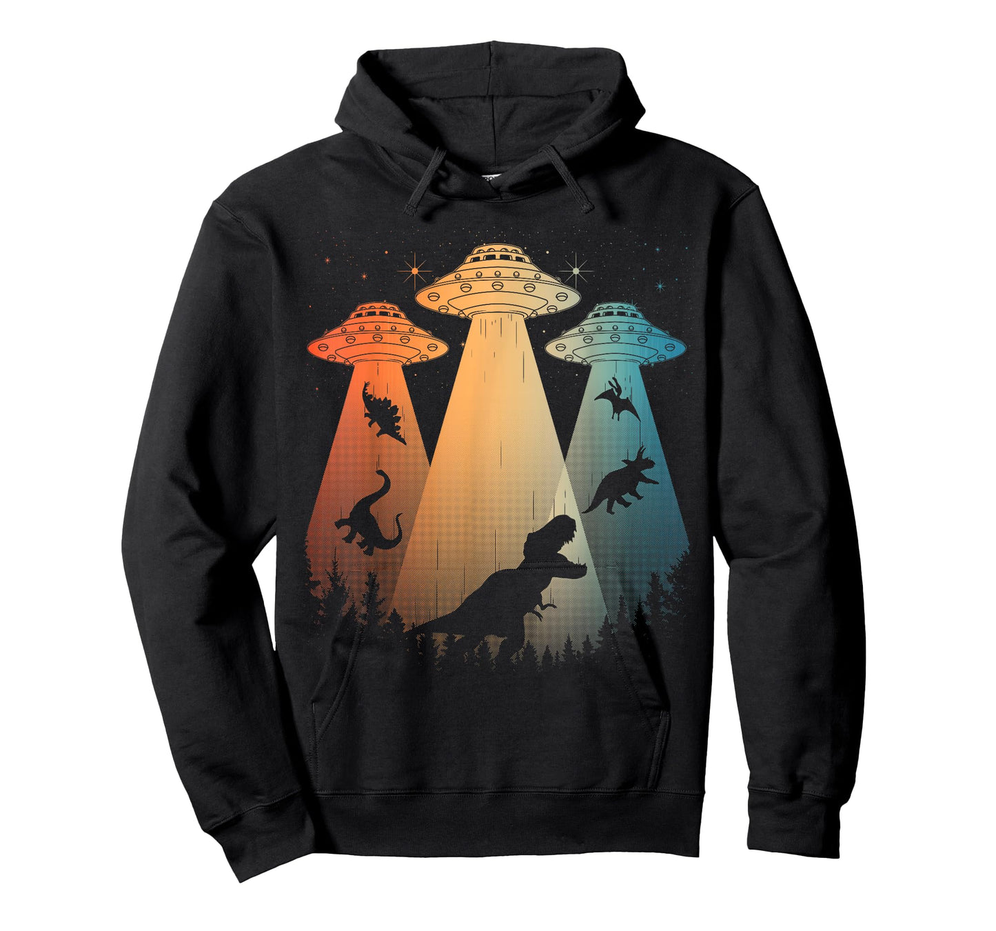 Cool Dinosaur Art For Men Women UFO Alien Abduction Dinosaur T-Shirt
