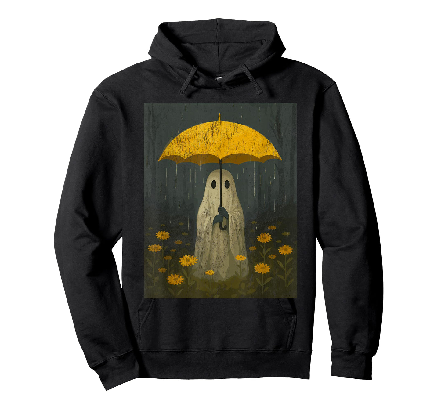Vintage Floral Ghost Halloween Ghost in The Forest Gothic T-Shirt