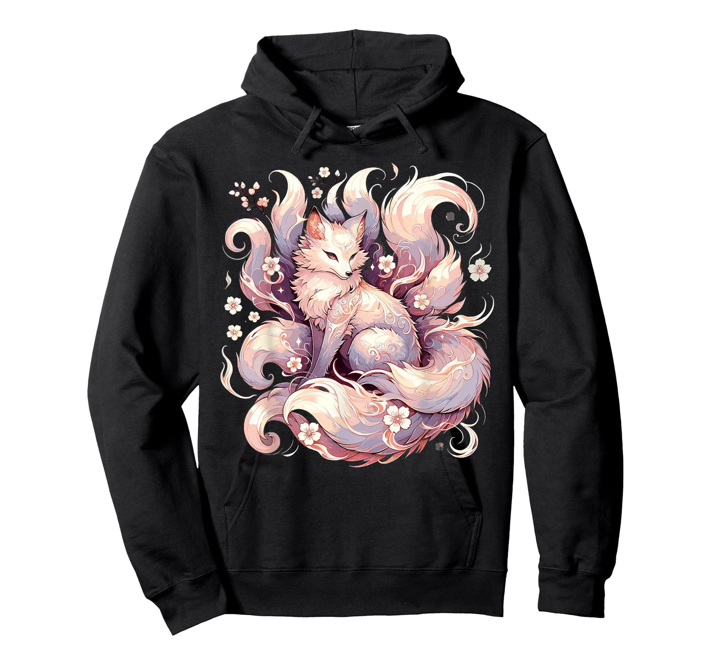 Elegant Kitsune, nine-tailed fox, kyubi Cherry Blossom art T-Shirt