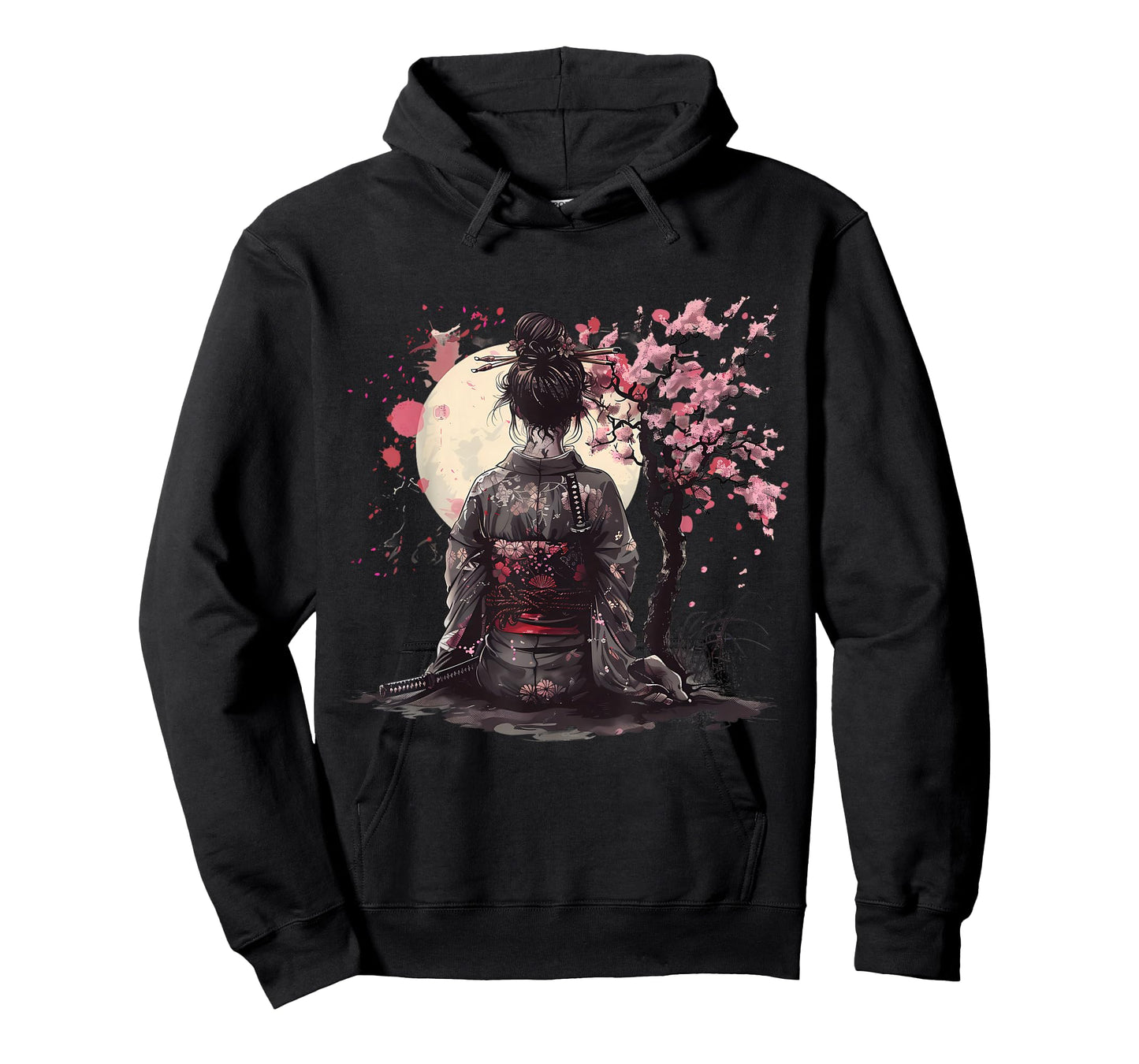 Japanese Samurai Girl Sakura Cherry Blossom Japanese Geisha T-Shirt