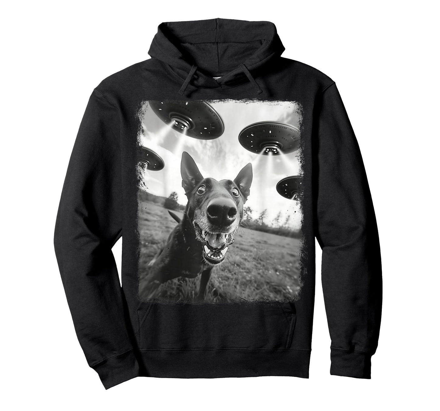 Belgian Malinois Dog UFO Alien Extraterrestrial Selfie T-Shirt