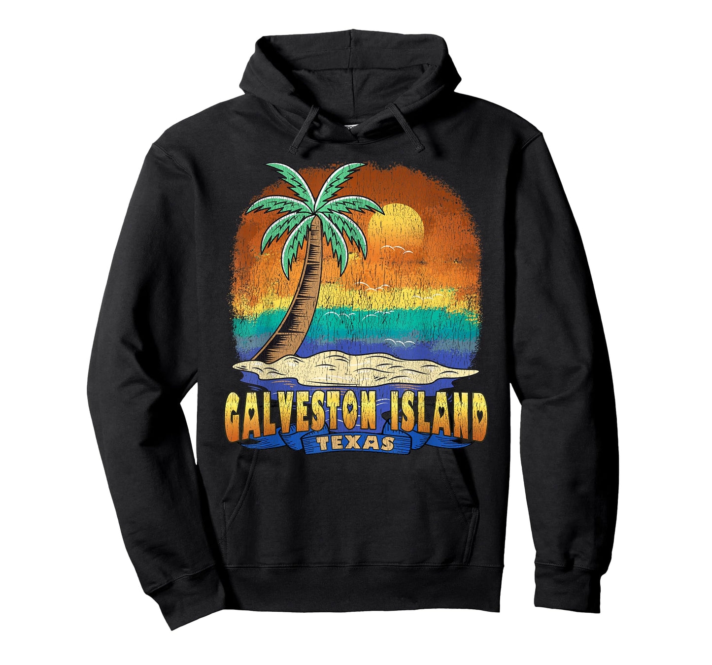 GALVESTON ISLAND TEXAS | Vintage Distressed Souvenir T-Shirt