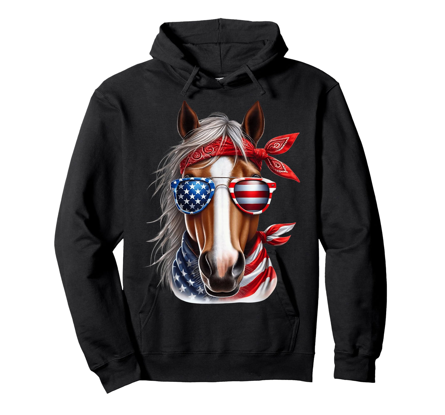 Horse 4th of July Shirt Men Boys Horse American USA Flag T-Shirt