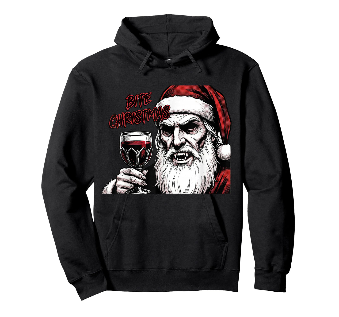 Bite Christmas Vampire Santa Claus Vintage Comic Book Style T-Shirt