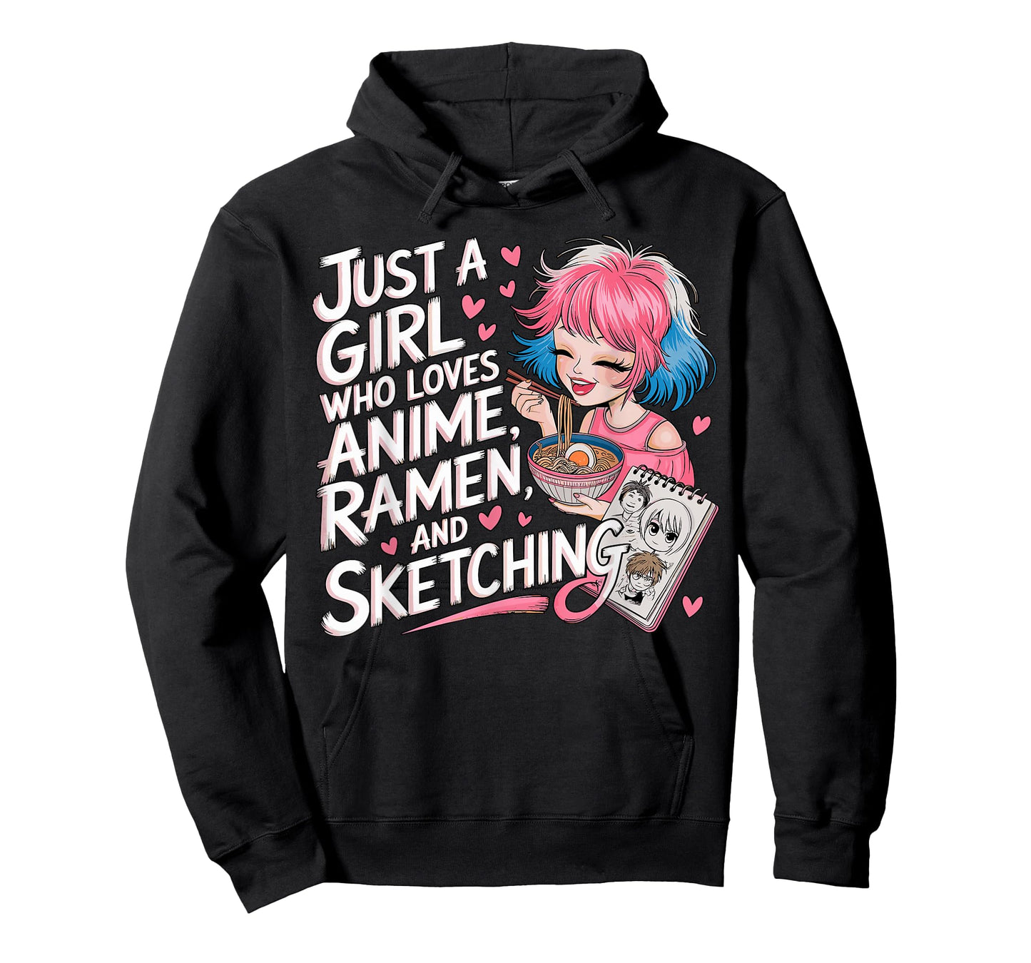 Just a Girl who Loves Anime Ramen and Sketching T-Shirt