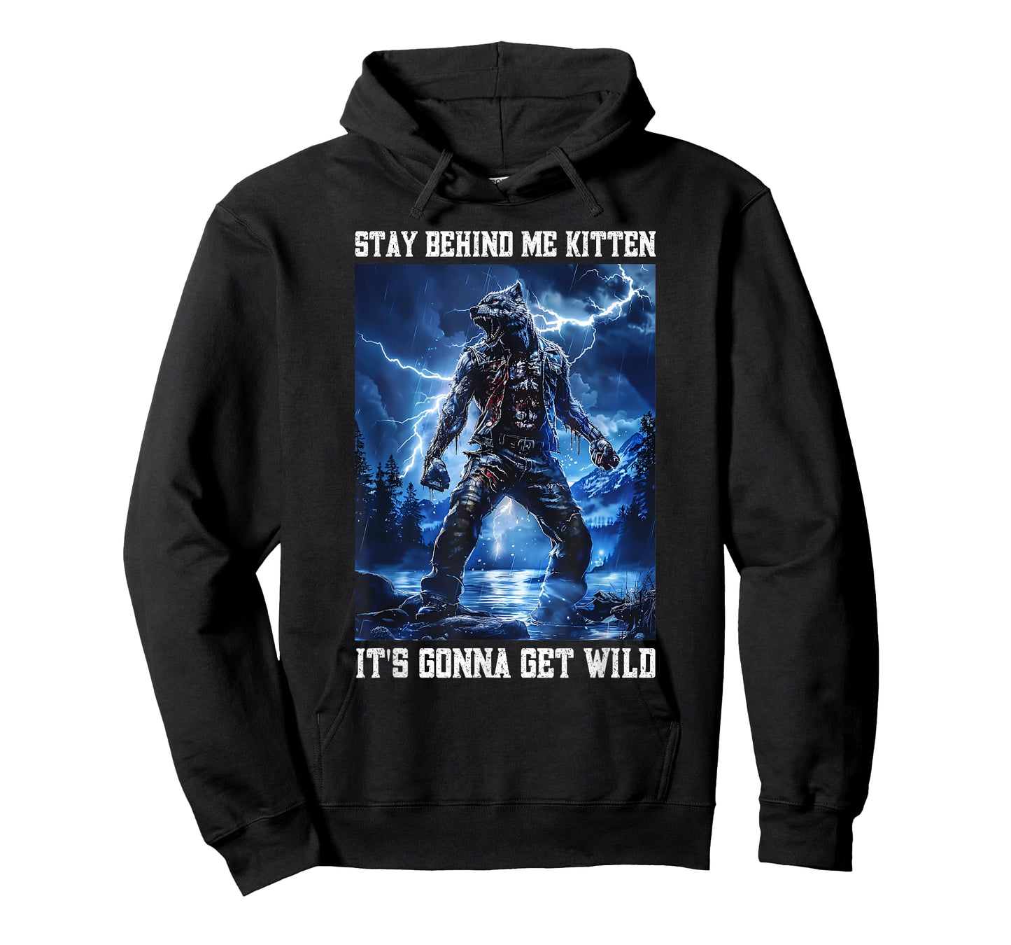 Stay Behind Me Kitten Cringy Werewolf Meme Cringe Alpha Wolf T-Shirt