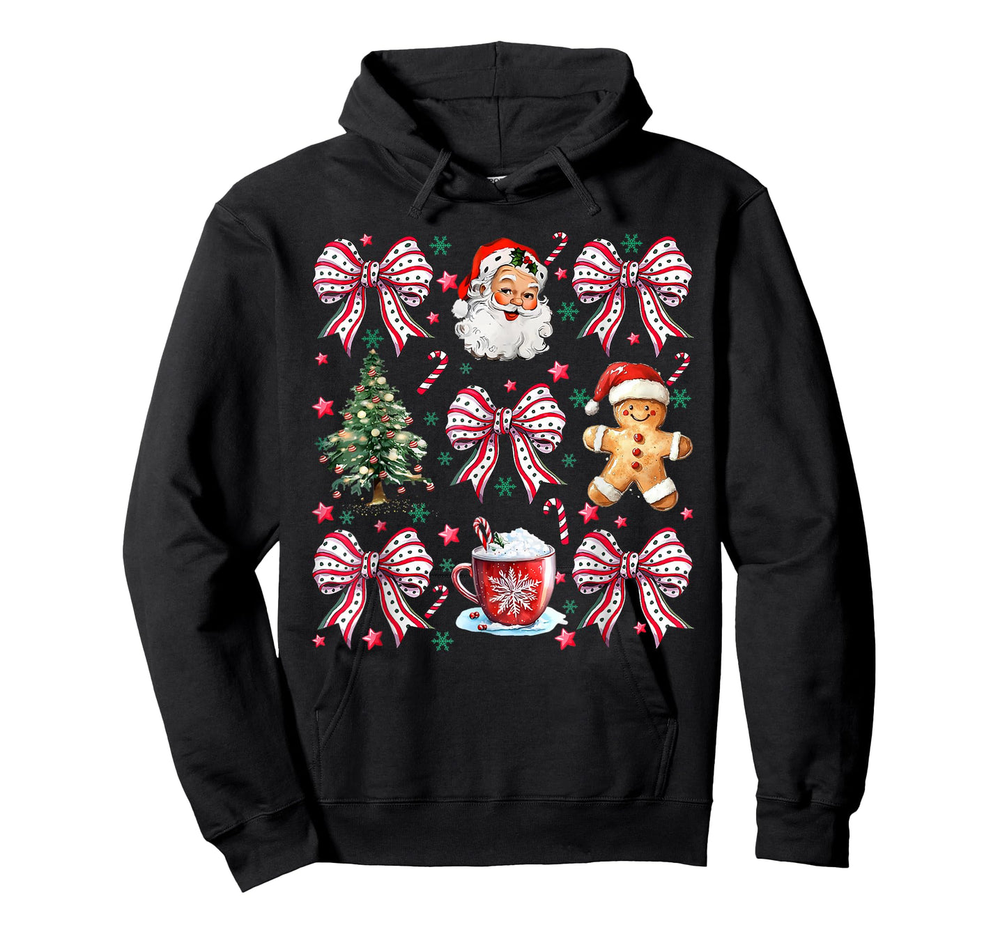 Coquette Christmas Candy Cane Women Girls Xmas T-Shirt