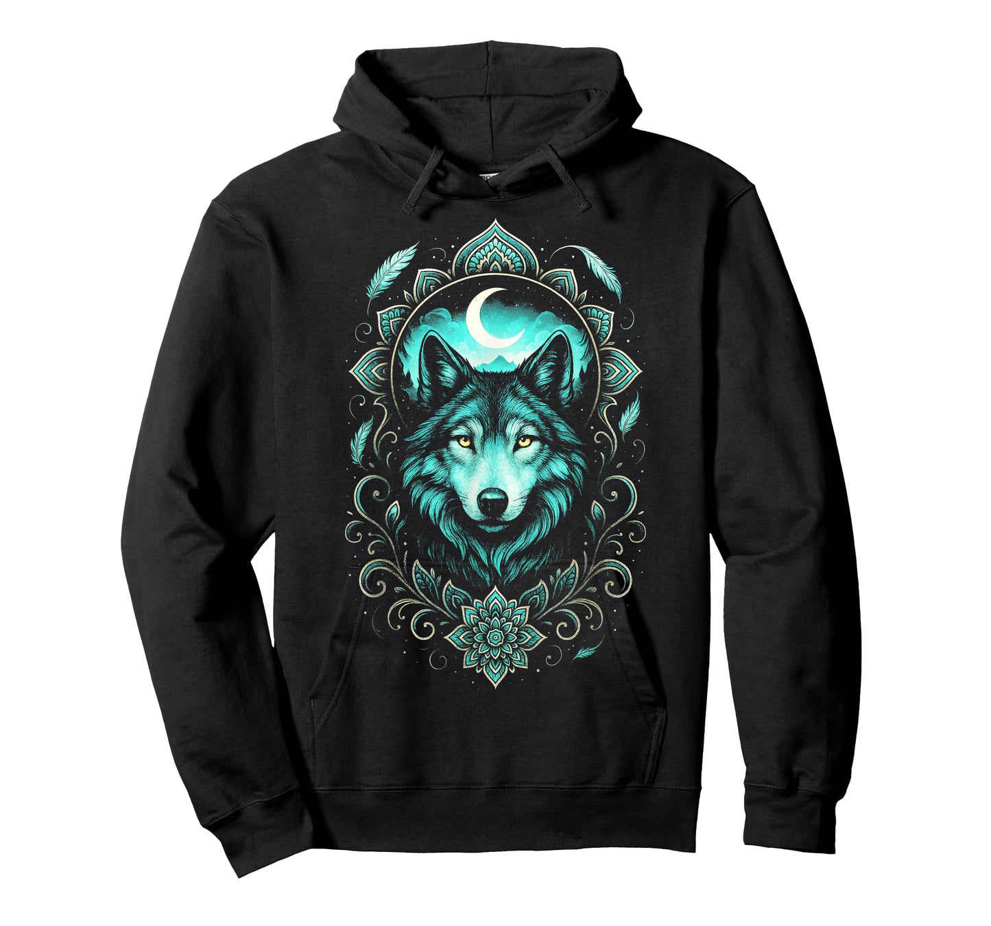 Wolf Nature Mystical Bohemian Tribal Fantasy T-Shirt