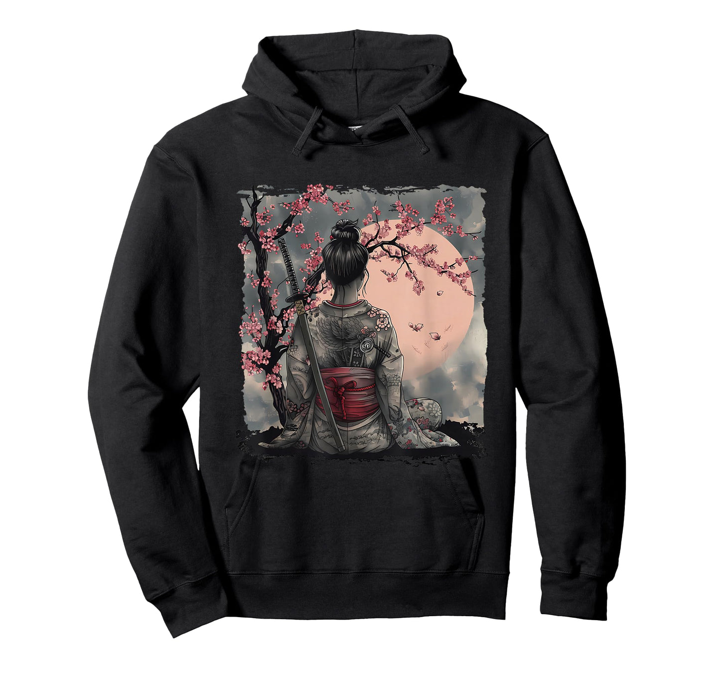 Japanese Geisha Japanese Samurai Girl Sakura Cherry Blossom T-Shirt