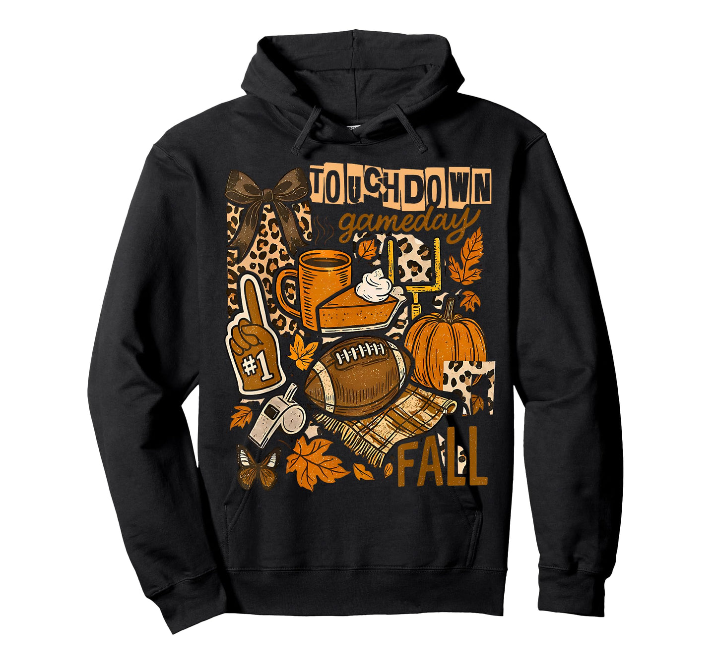 Touchdown Football Game Day Pumpkin Thanksgiving Autumn Fall T-Shirt
