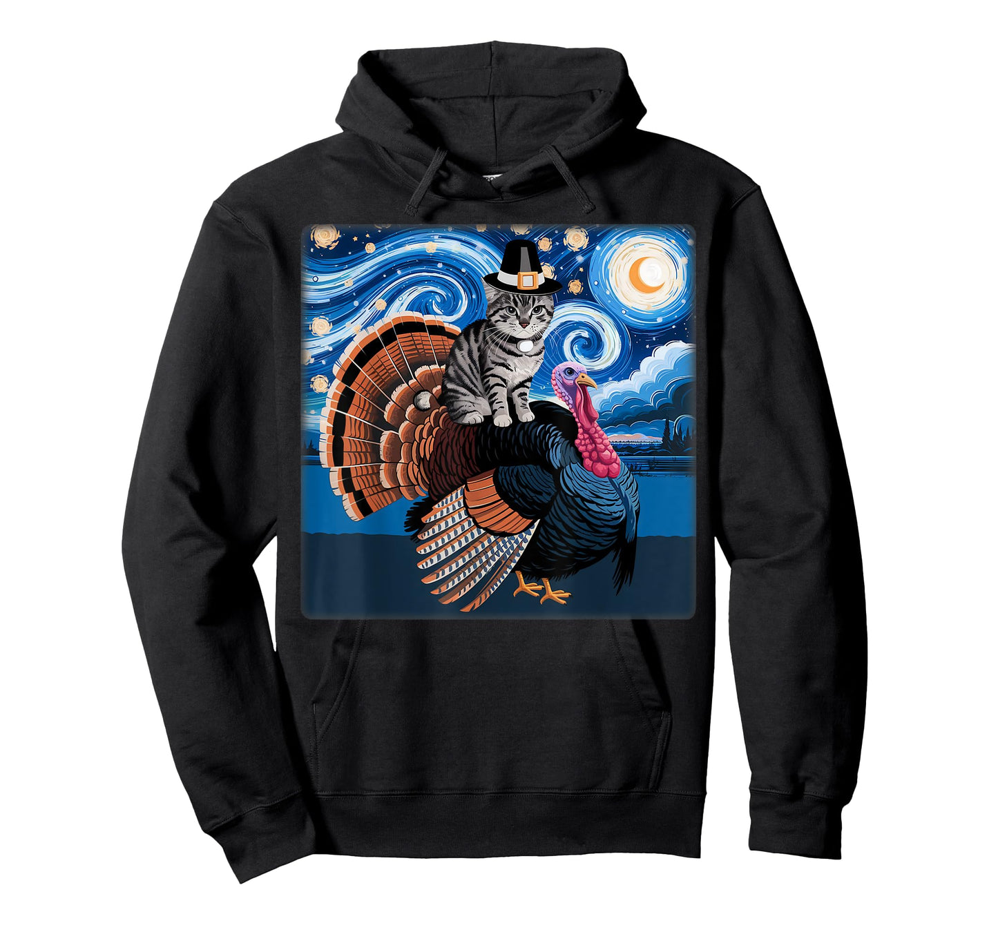 Thanksgiving Cat Pilgrim Turkey Custome Meow Cat Ride Turkey T-Shirt
