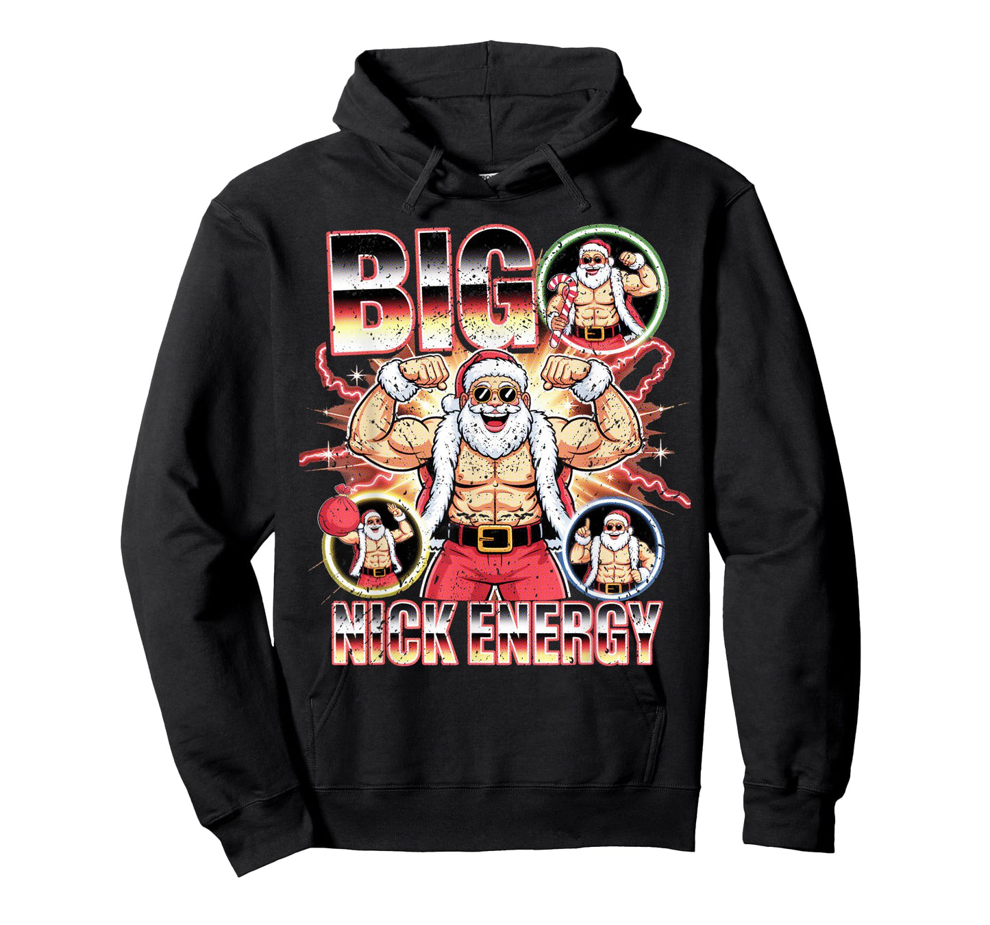 Big Nick Energy Santa Flexing Christmas Humor T-Shirt
