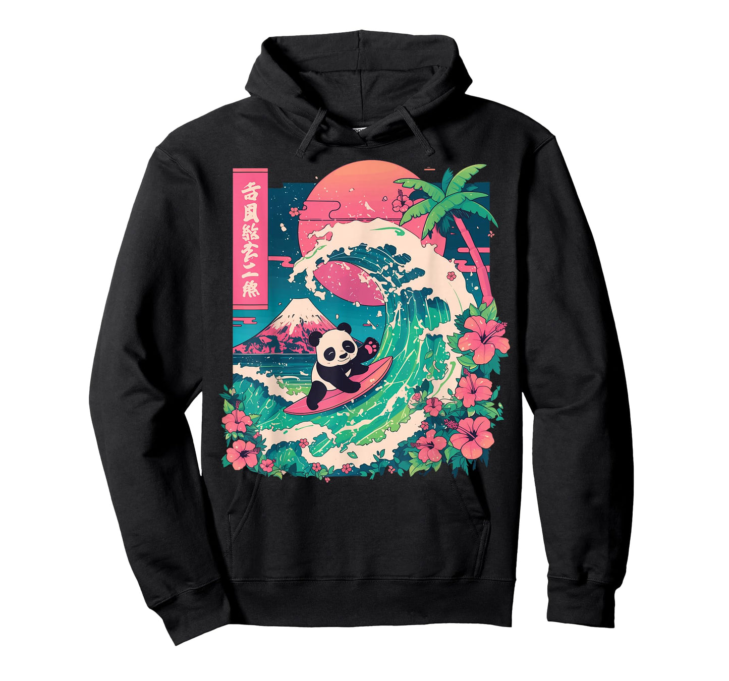 Panda Surfing Japanese Wave Great Wave T-Shirt