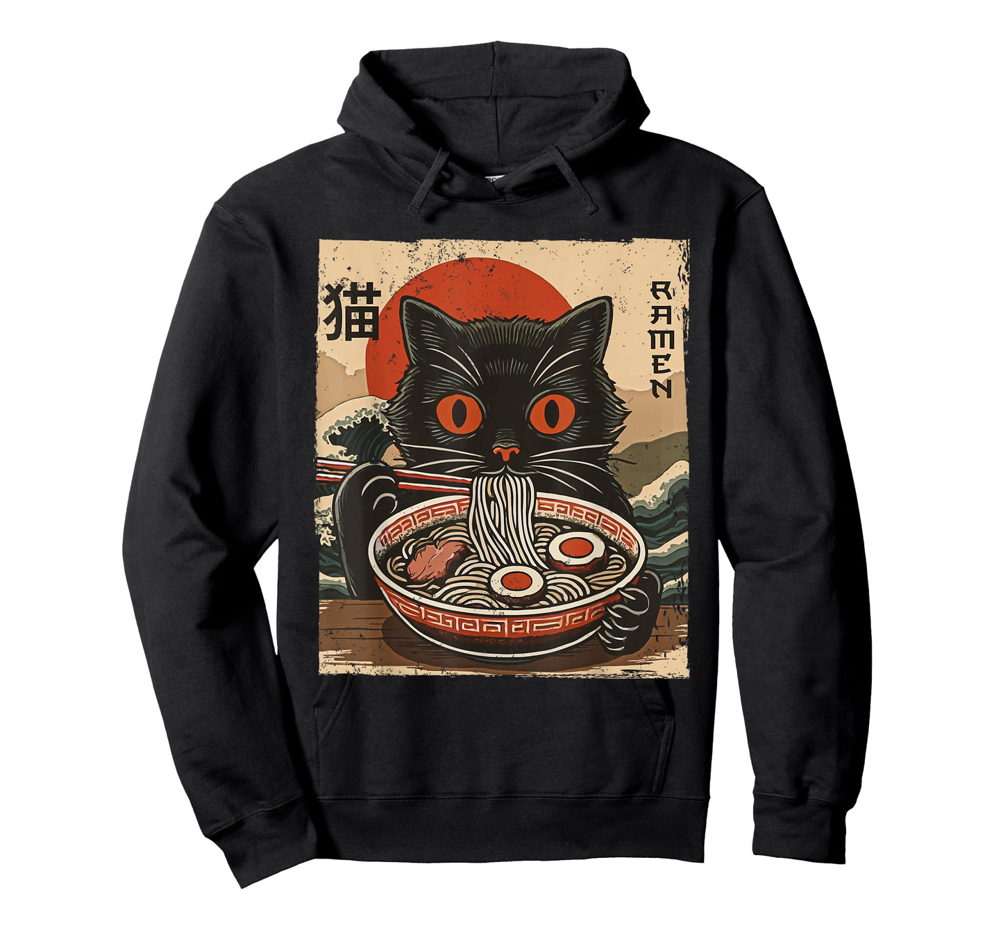 Kawaii Anime Cat Ramen Japanese Funny Graphic Tee Cat Lovers T-Shirt