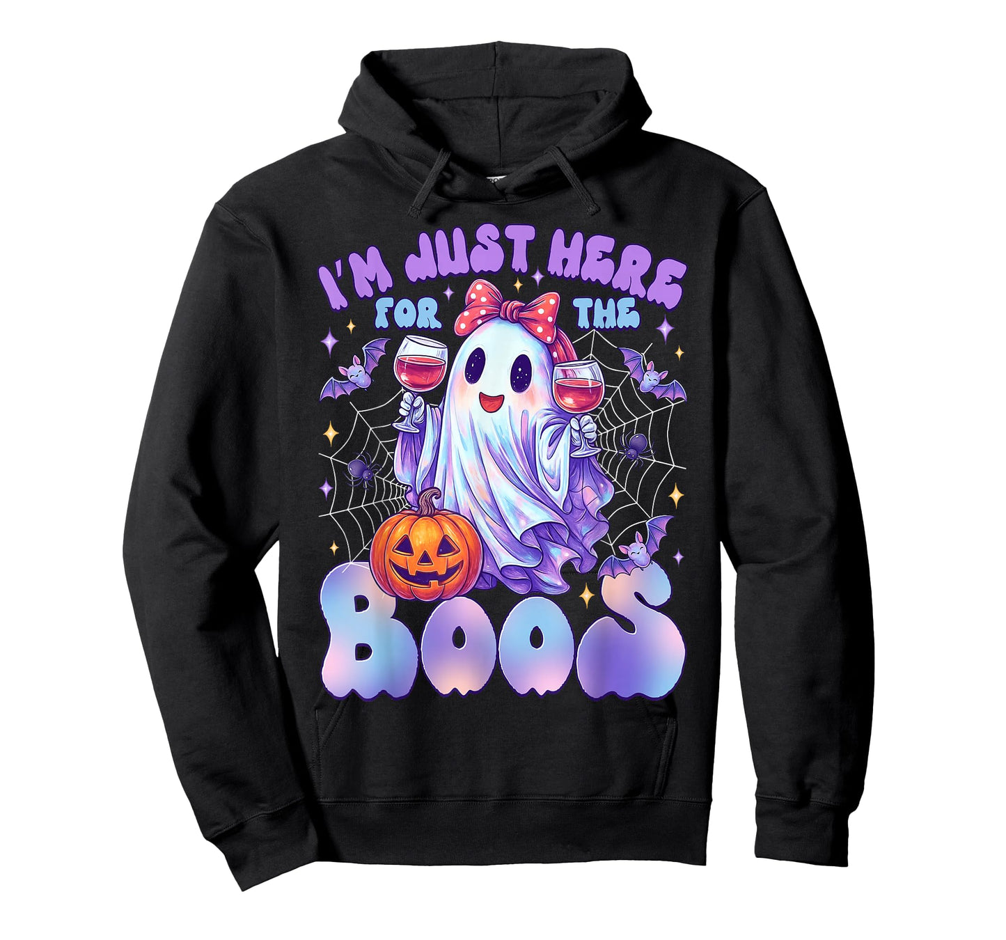 Funny I'm Just Here for The Boos Cute Halloween Ghost Women T-Shirt