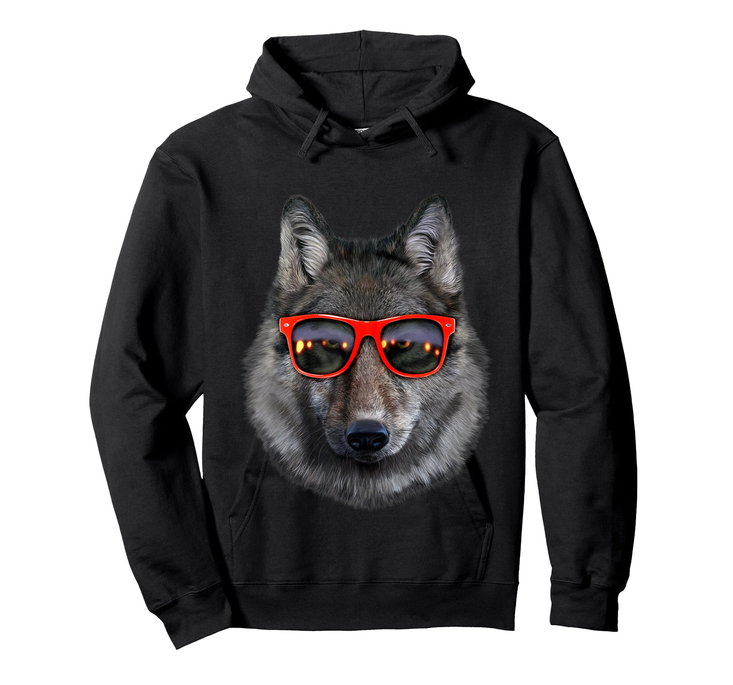 Wolf in Retro Sunglass Frame, Wolves T-Shirt