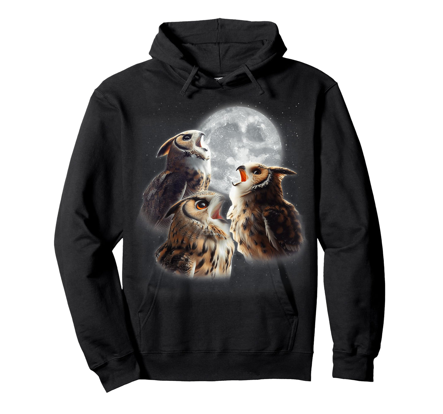 3 Owls Howling At The Moon Funny Night Owl Lover Birdwatcher T-Shirt