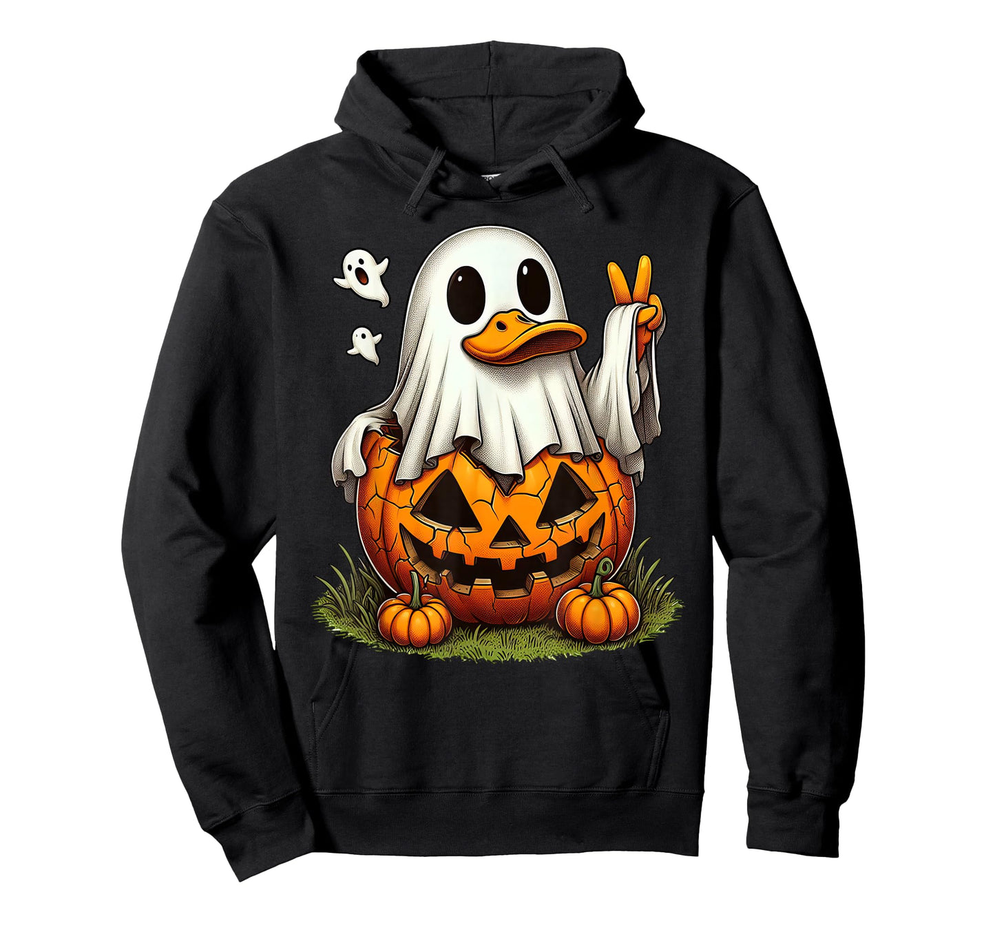 Funny Duck Boo Halloween Ghost Womens Mens Kids T-Shirt