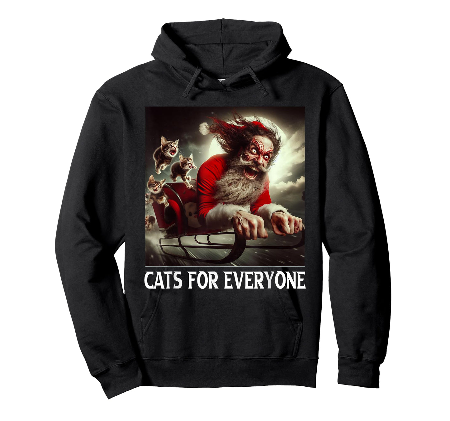 Cats For Everyone Crazy Santa Claus Funny Christmas Cat Men Women T-Shirt