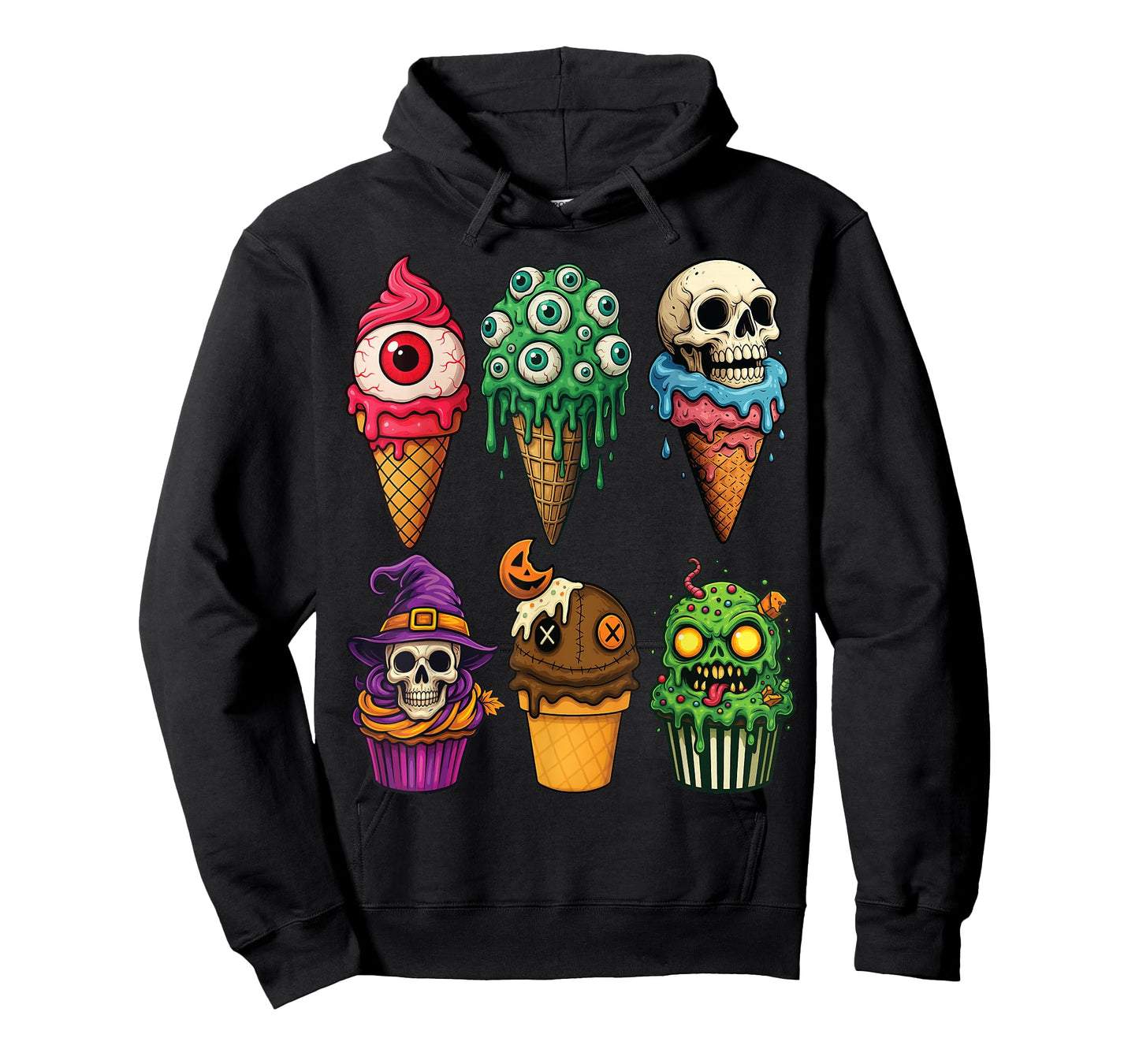 Halloween Ice Cream & Cupcake Monsters Funny Horror Scary T-Shirt