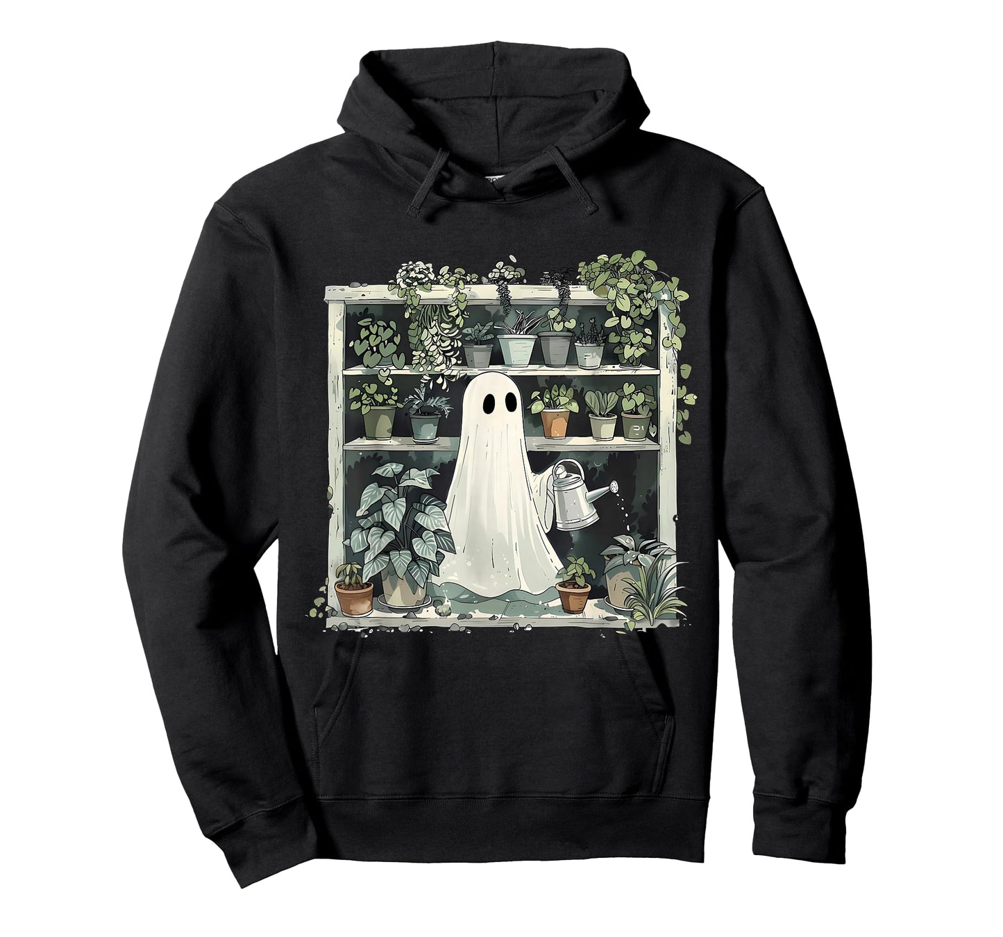 Cute Funny Ghost Boo Gardening Gardener Plants Halloween T-Shirt