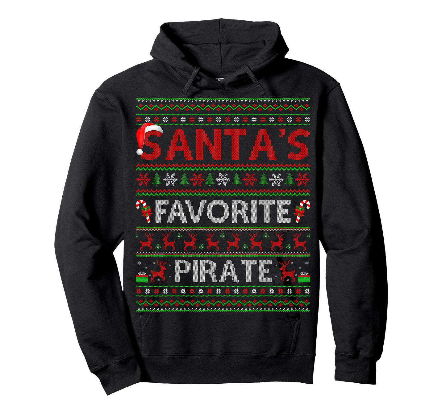 Santa Favorite Pirate Ugly Christmas Sweaters Funny Xmas T-Shirt