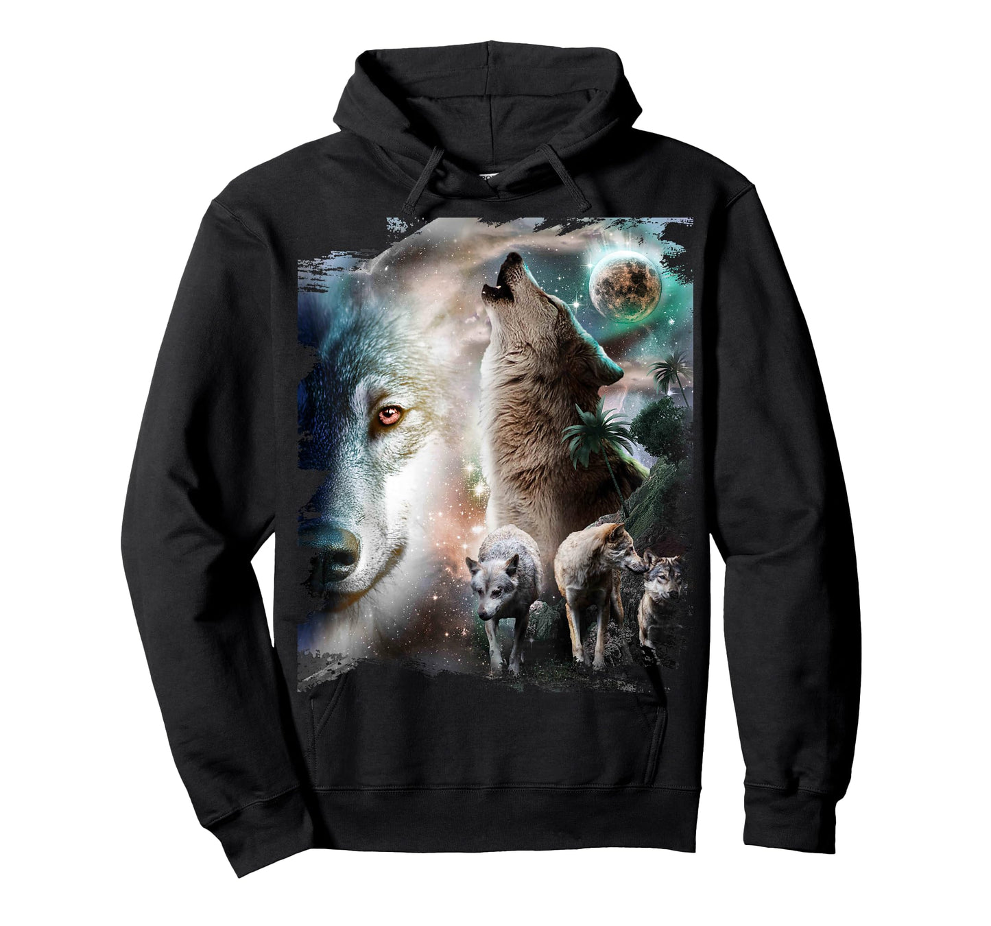 Space Wolves Wolf Howling At Moon T-Shirt