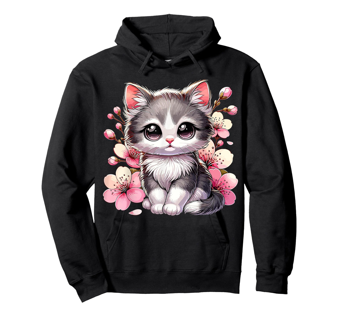 Cute Cat with Cherry Blossoms Cat T-Shirt