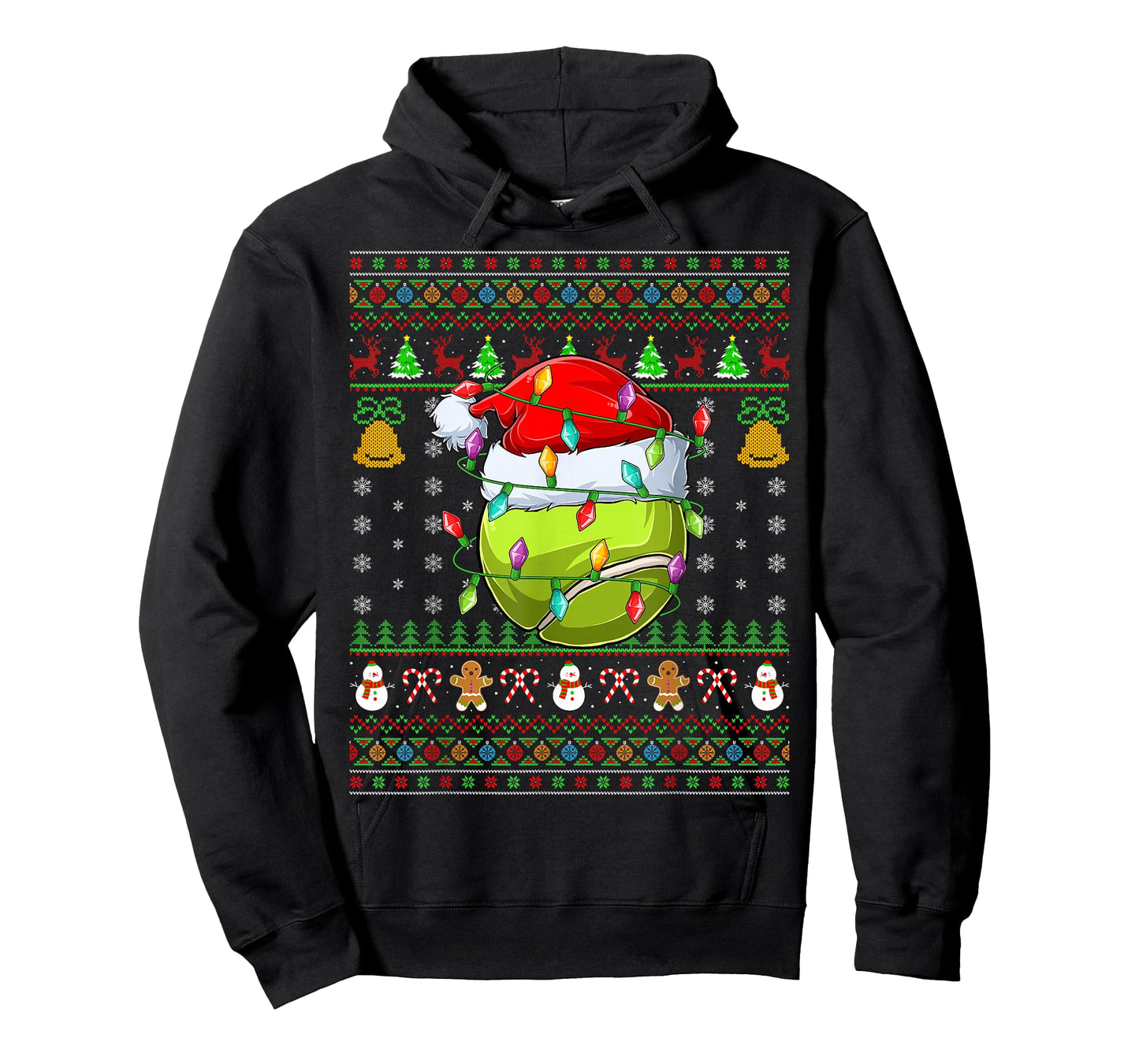 Tennis Ball Ugly Christmas Sweater Sports Player Funny Xmas T-Shirt
