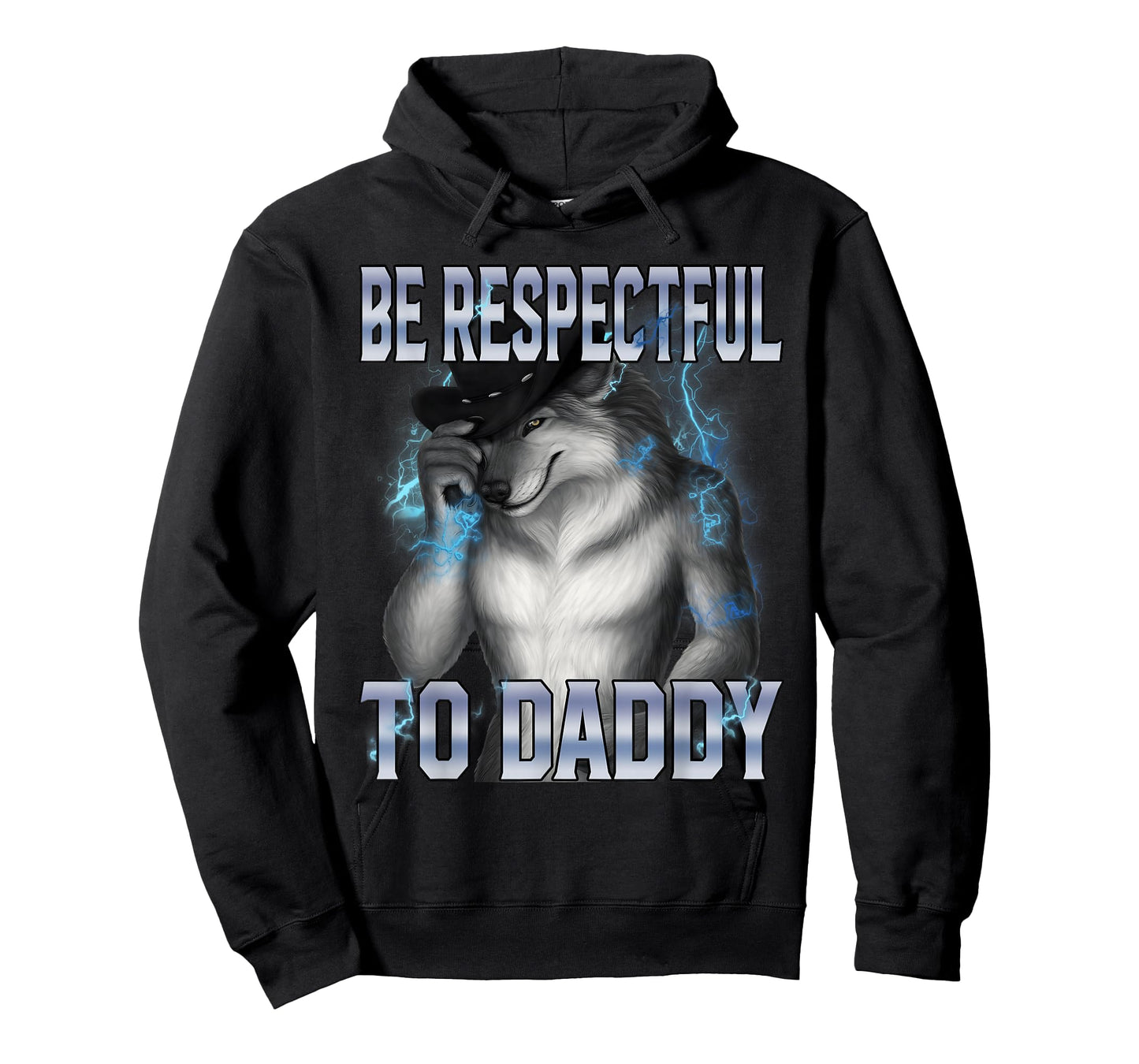 Be Respectful to Daddy Cringy Werewolf Meme Ironic Brainrot T-Shirt