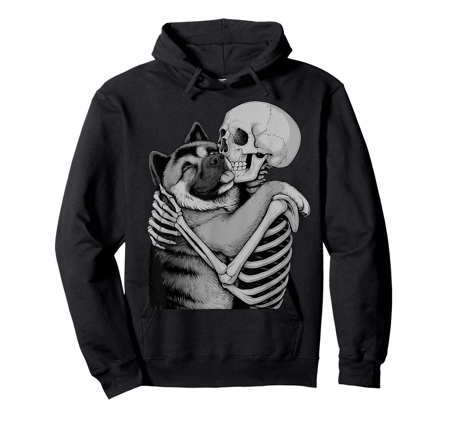 American Akita Skeleton Hug Halloween Dog Lover T-Shirt