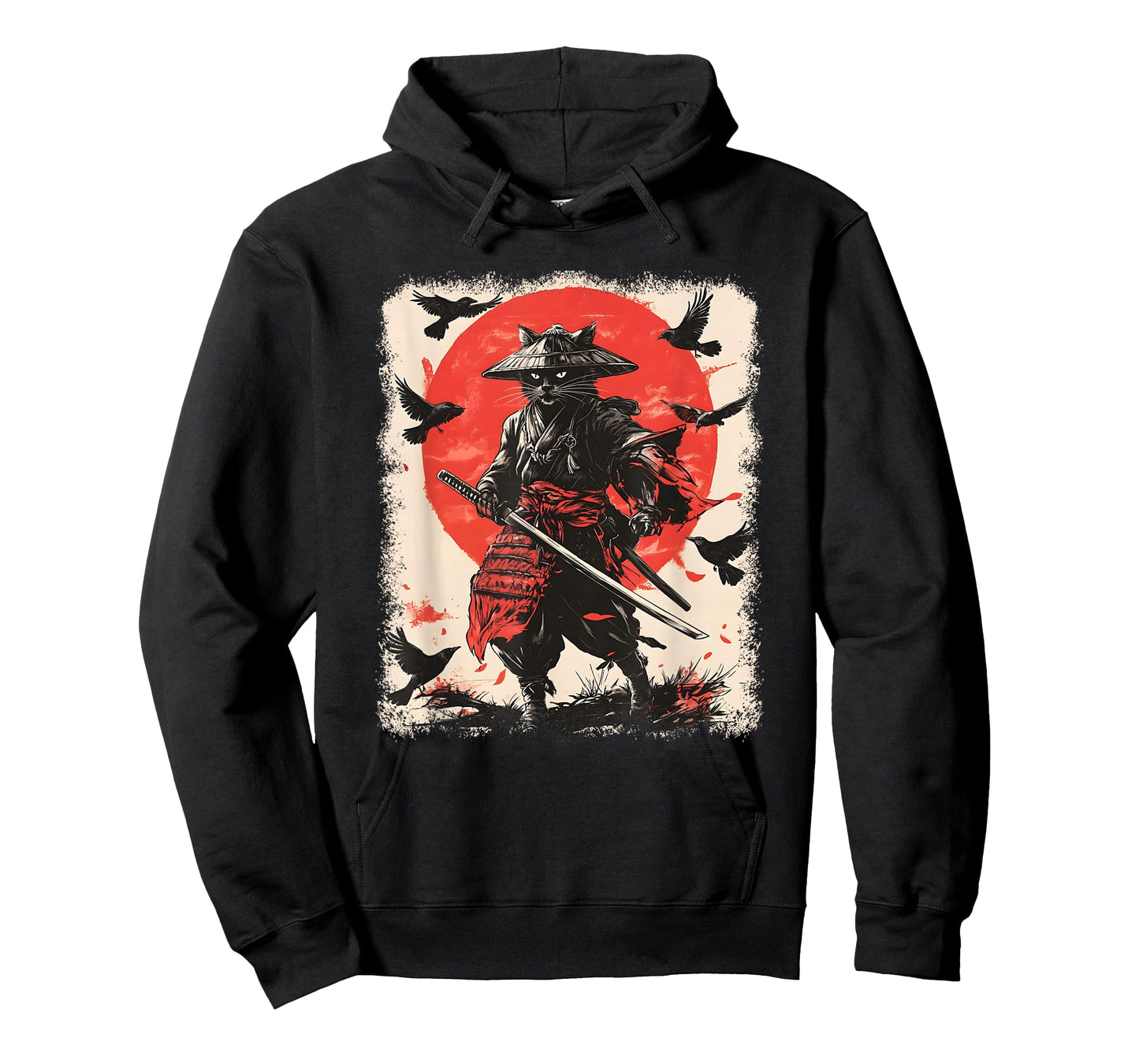 Samurai Cat, Japanese Warrior Art | Anime & Vintage Samurai T-Shirt