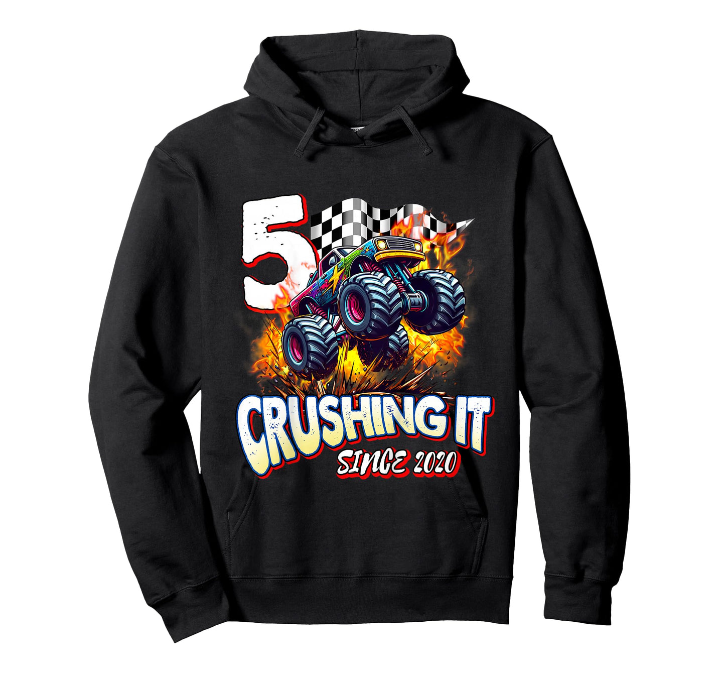 Kids Birthday Monster Truck 5 year Old Boys 5th Party Born 2020 T-Shirt