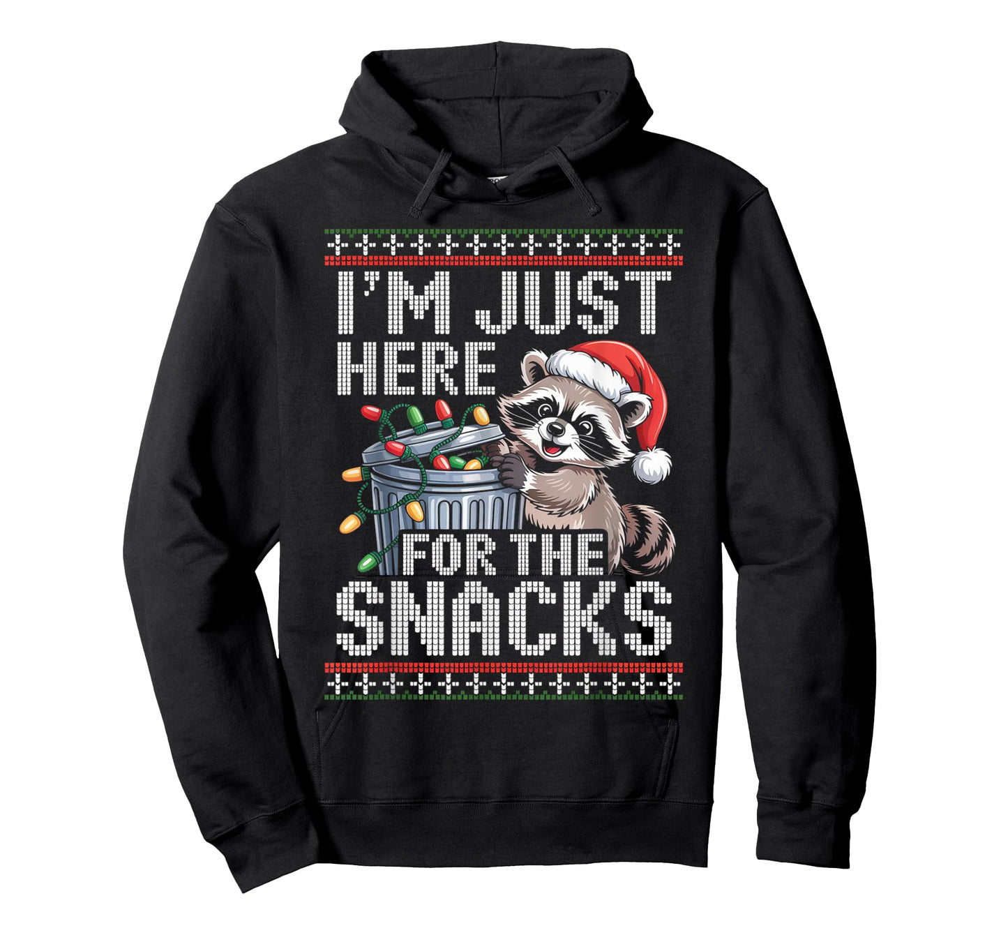 I’m Just Here for The Snacks Raccoon Christmas Ugly Sweater T-Shirt