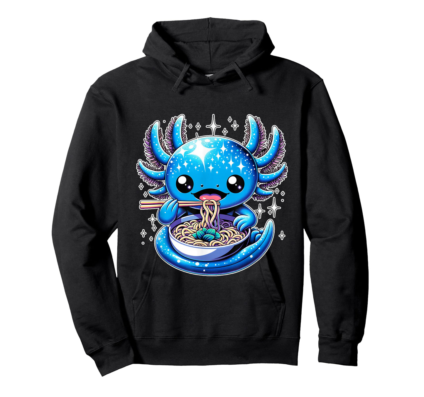 Kawaii Axolotl Eating Ramen Noodles Anime T-Shirt