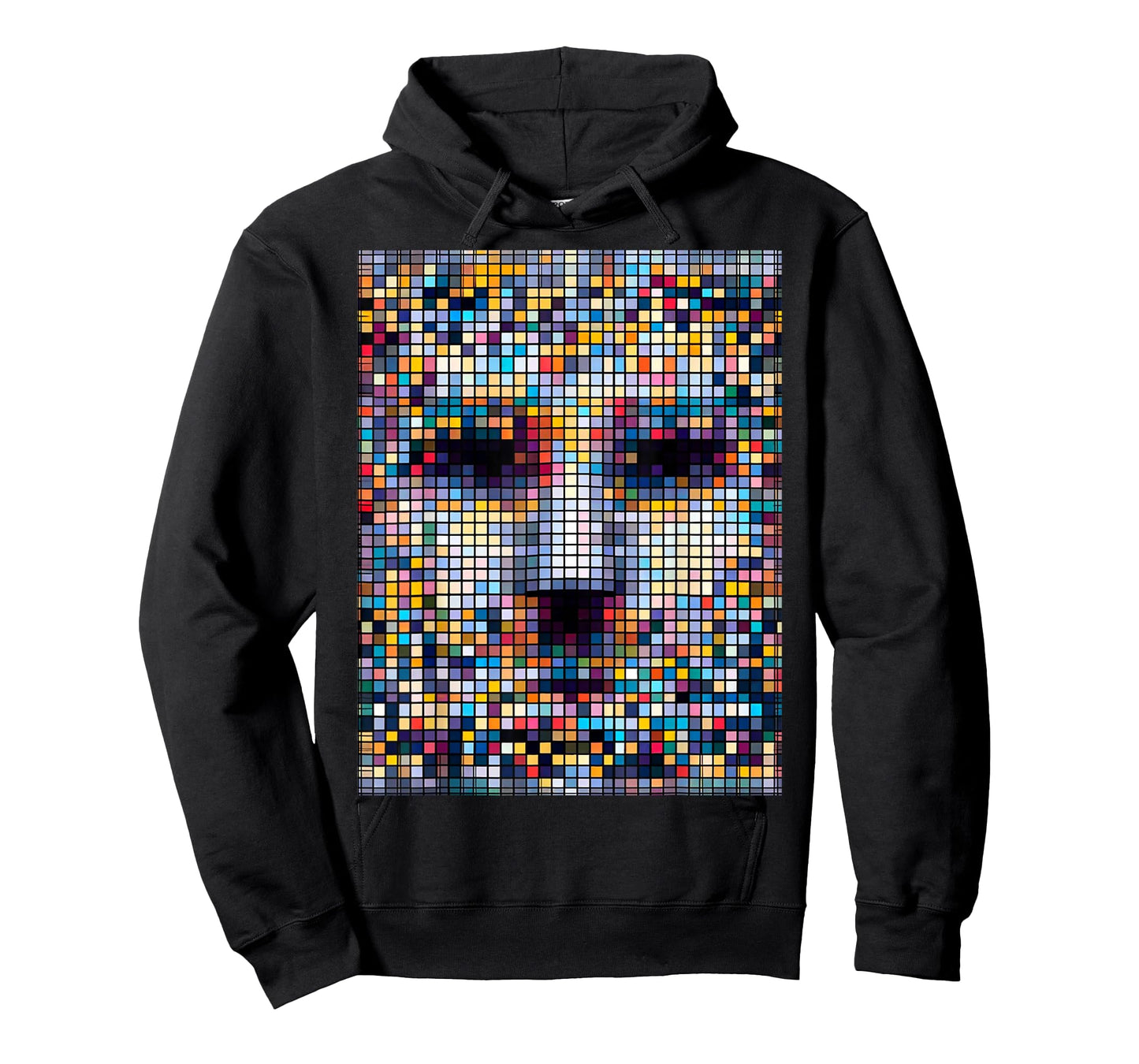 Glitchgear Anti-Surveillance Adversarial Fashion Anti-Facial Recognition Pixelated T-Shirt, Small, Black