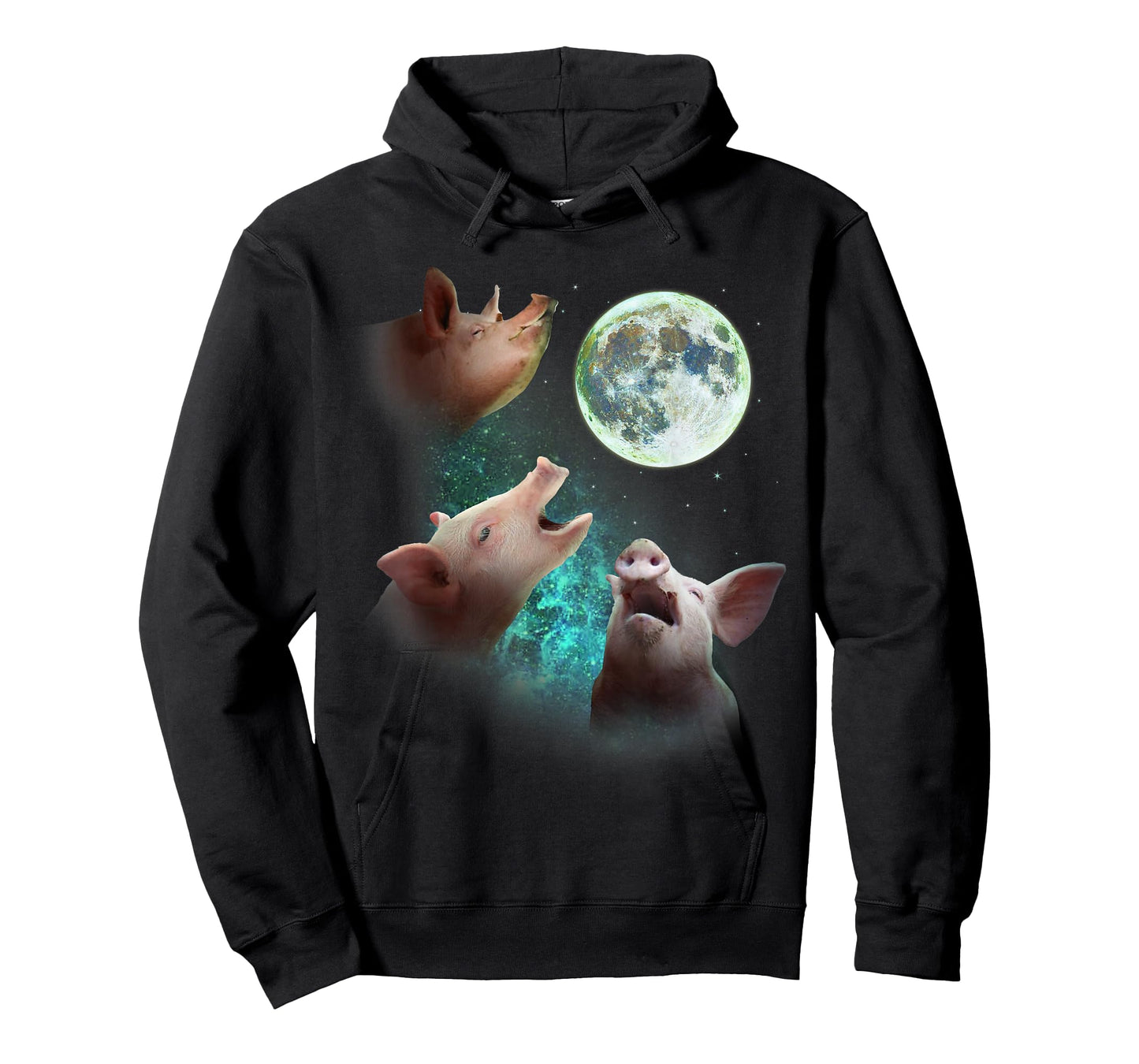 Three Farm Pigs Howl At Moon 3 Wolfs Wolves Funny Parody T-Shirt