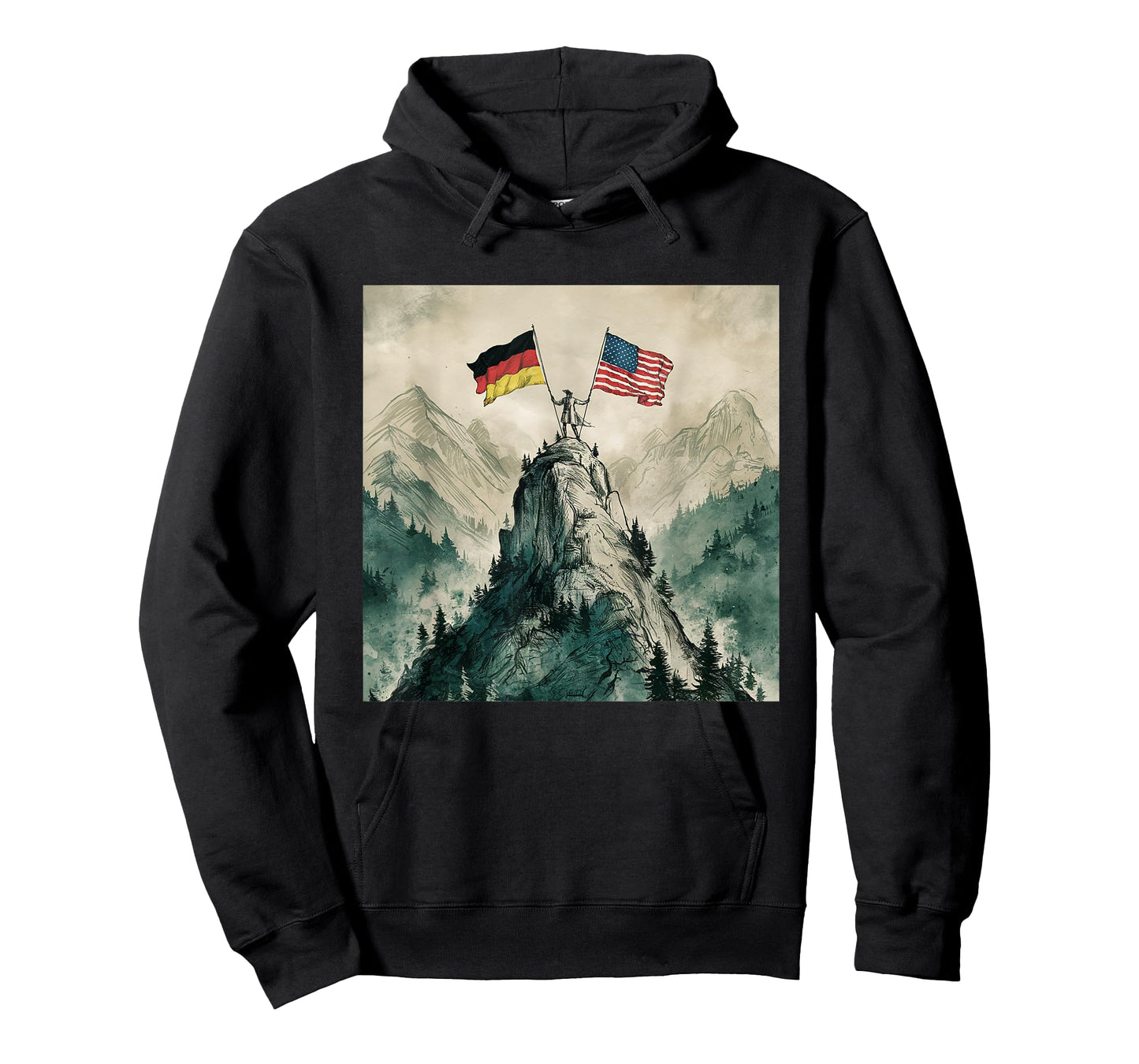 USA and Germany Flags - Historic Mountaintop Victory T-Shirt