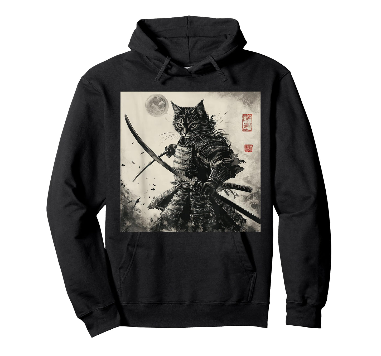 Funny Cat Japanese Samurai Ukiyo-E Art T-Shirt