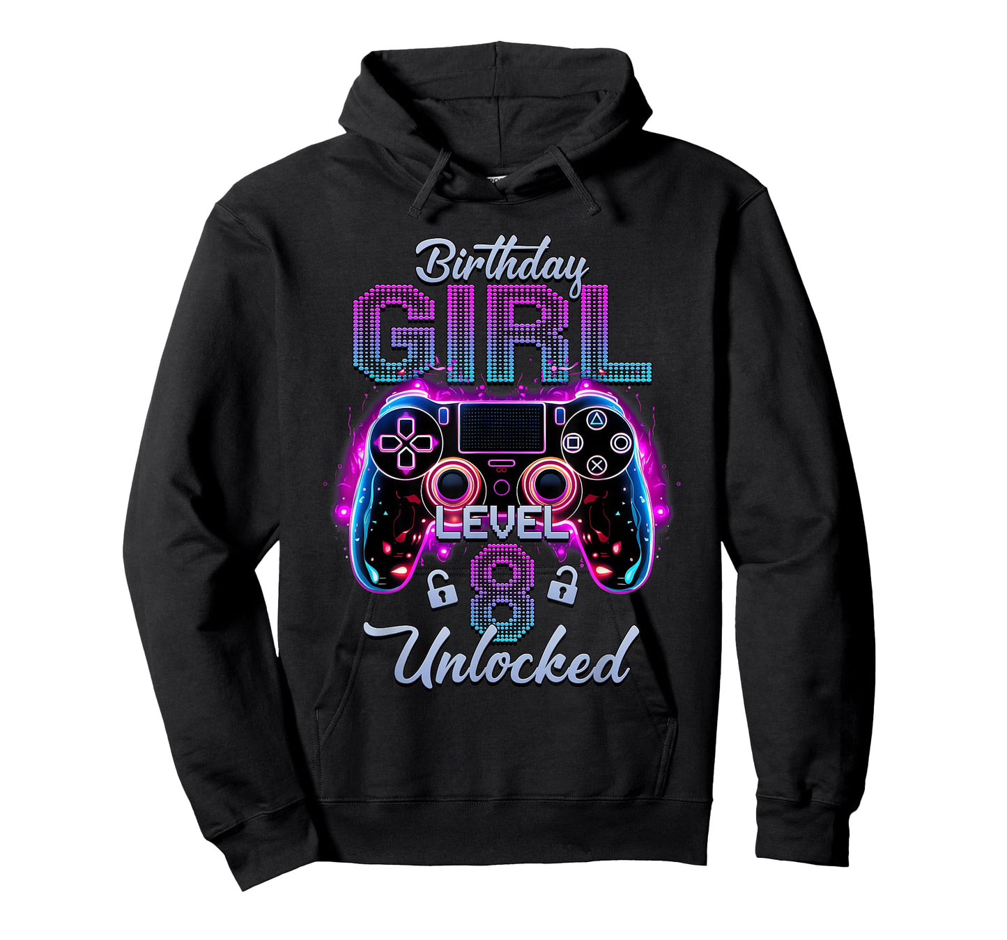 Gamer Girl Level 8 Unlocked Video Gaming 8th Birthday Gifts T-Shirt