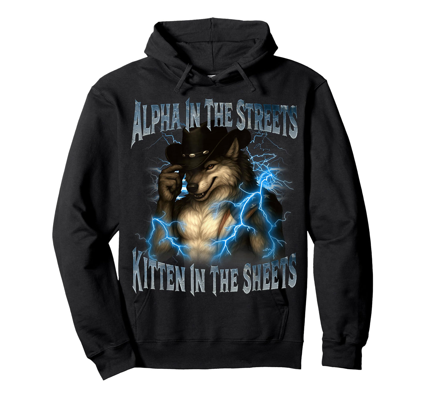 Alpha In The Streets Kitten In Sheets Funny Werewolf Wolf T-Shirt