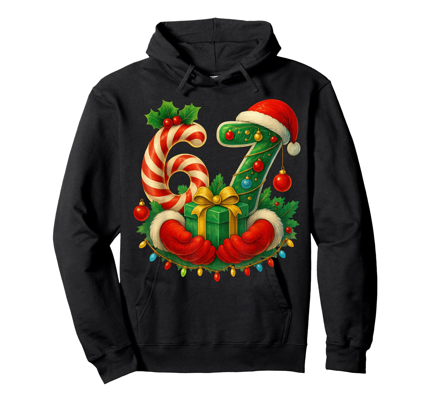 Funny 6 7 Meme 67 Gen Alpha 6 7 Hands Family Kids Christmas T-Shirt