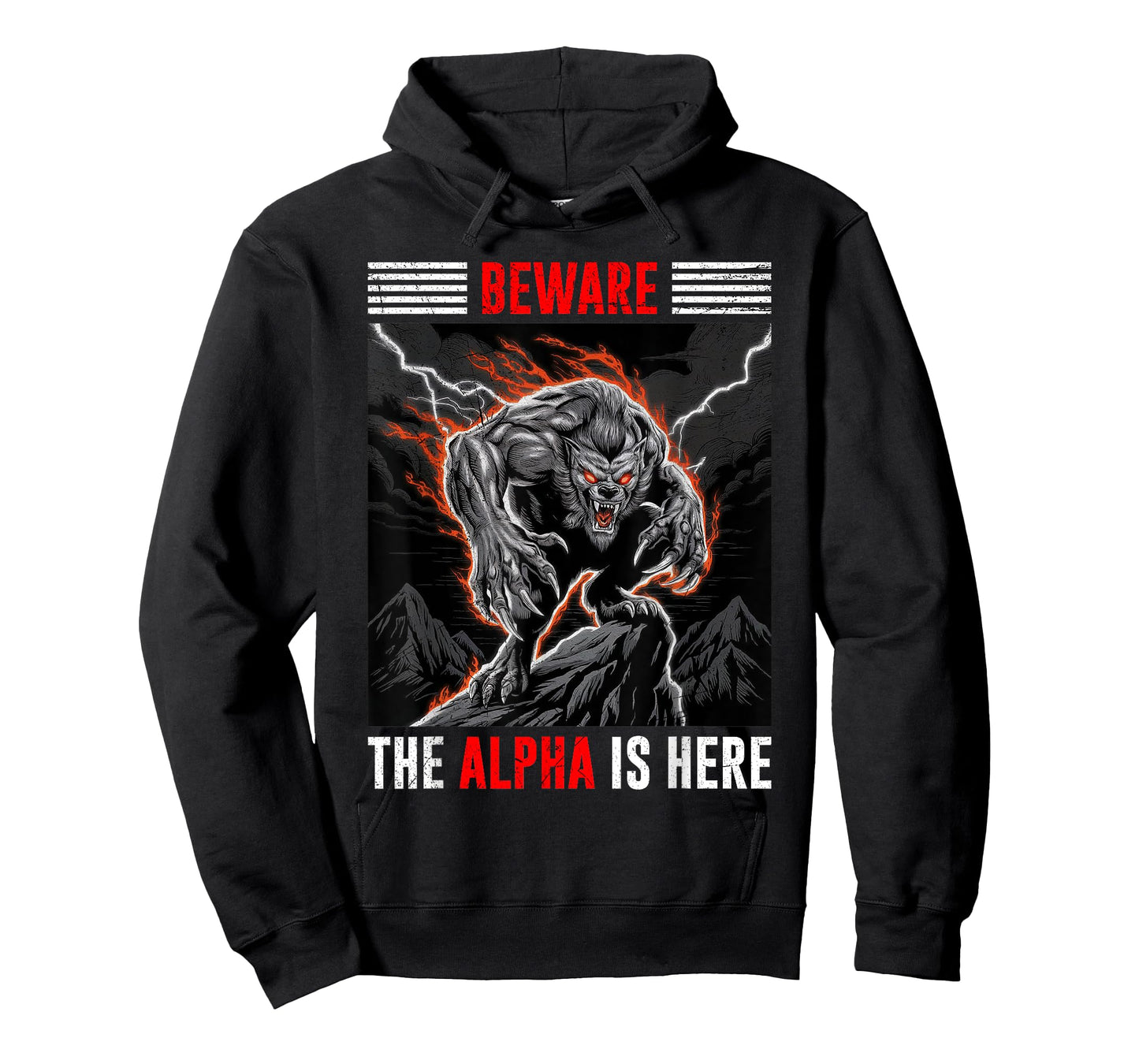 Werewolf BEWARE THE ALPHA IS HERE Funny Wolves T-Shirt