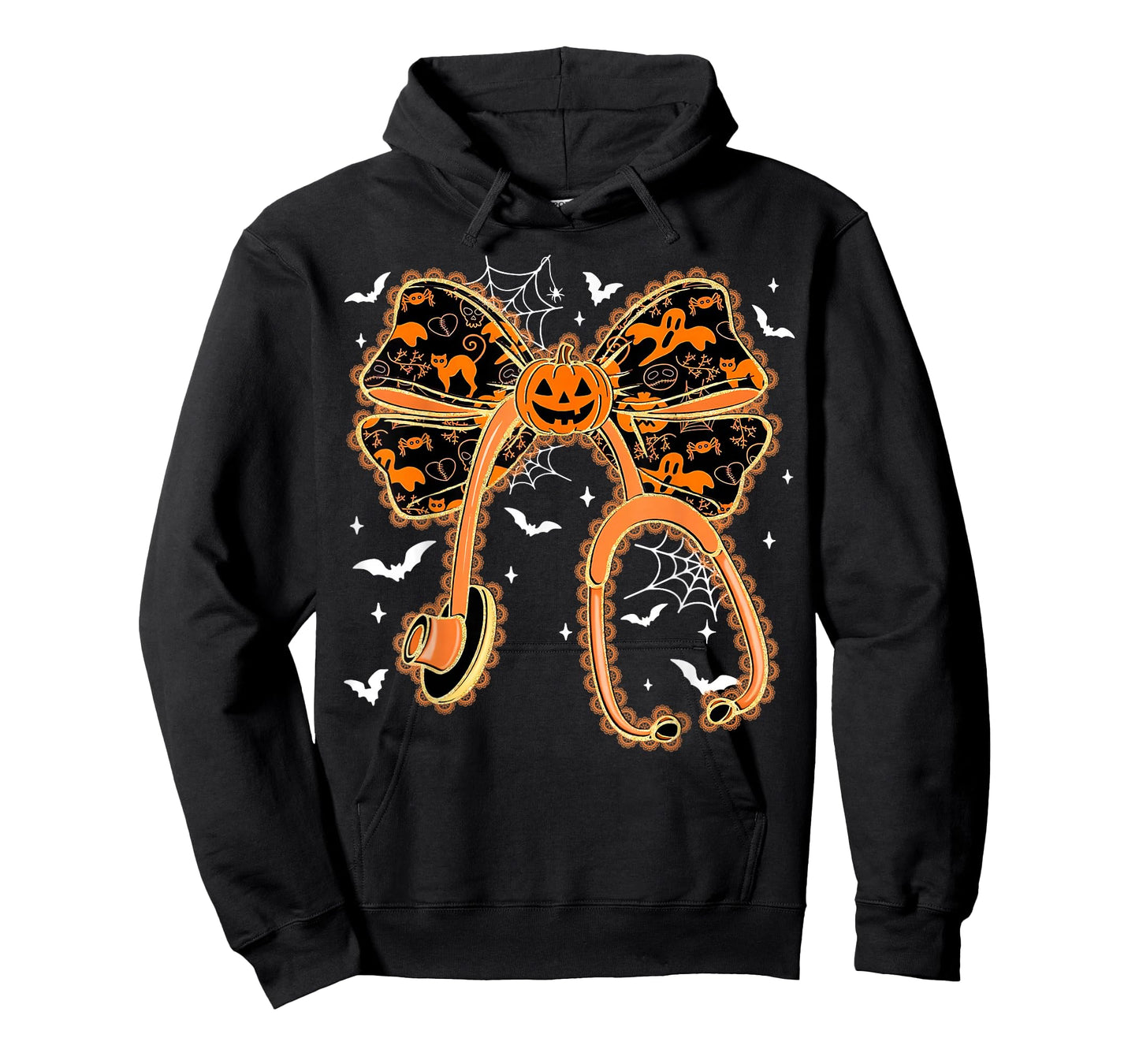 Spooky Nurse Stethoscope Bow Ghost Halloween Costume RN CNA T-Shirt