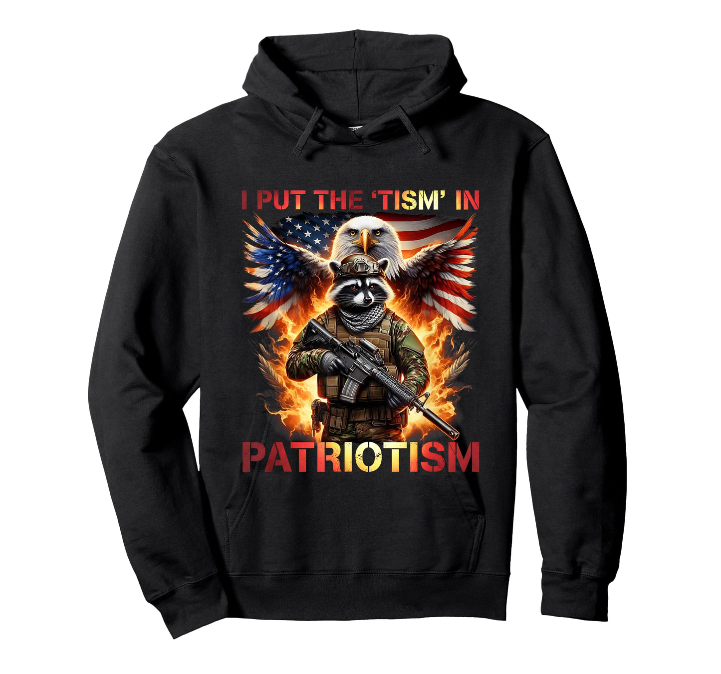 Raccoon USA Flag Put The “Tism” in Patriotism Retro Eagle T-Shirt