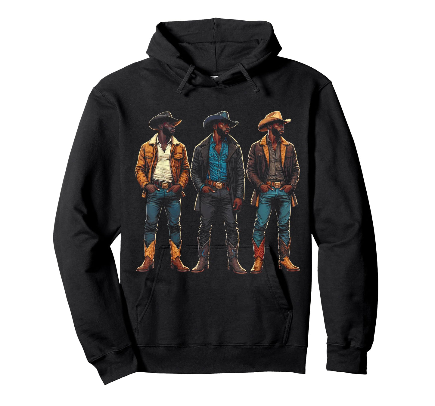 Black Cowboy Western Rodeo Melanin Black History Texas Men T-Shirt