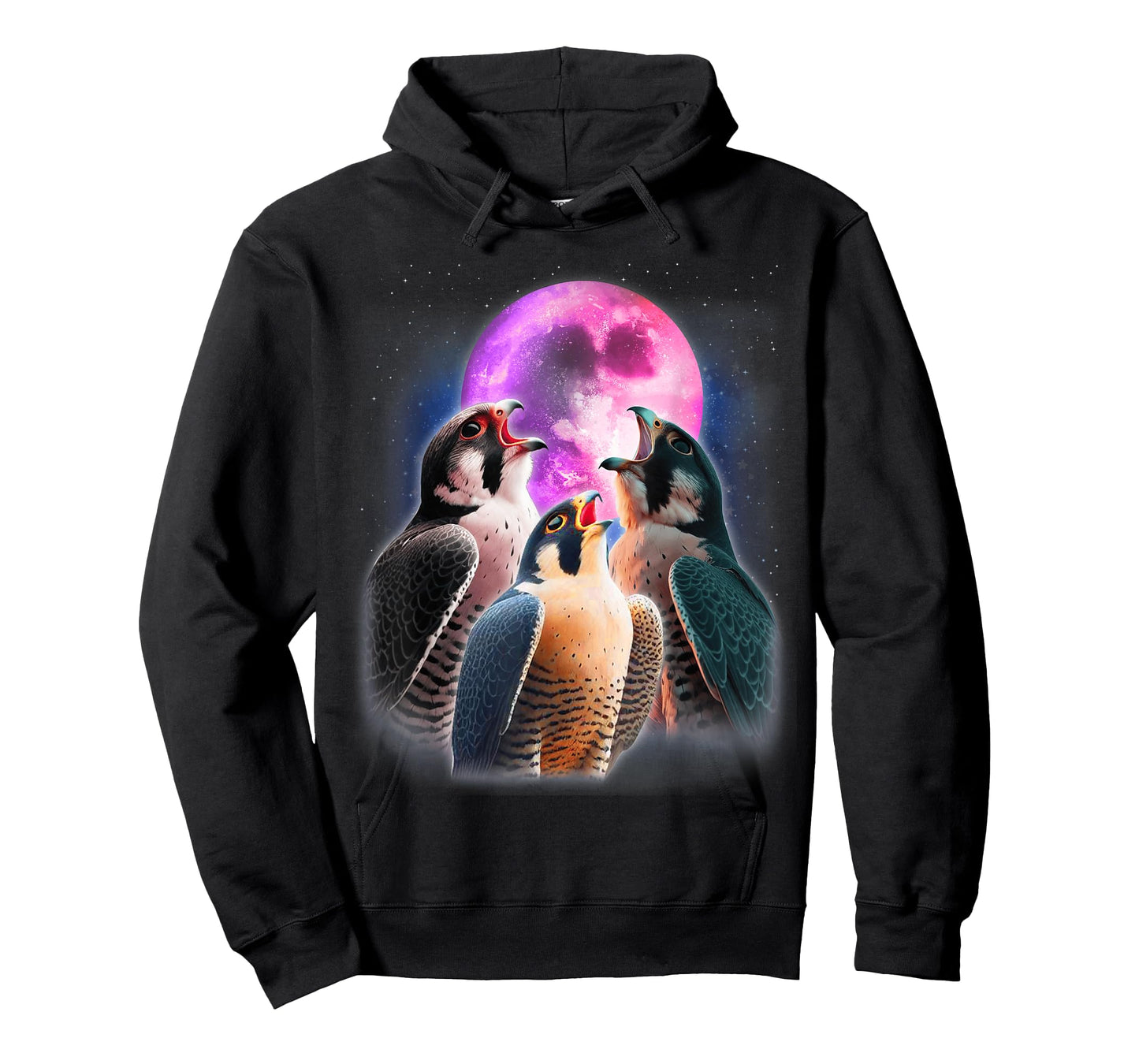 3 Peregrine Falcon Howling At The Moon Funny Hawk Bird Lover T-Shirt