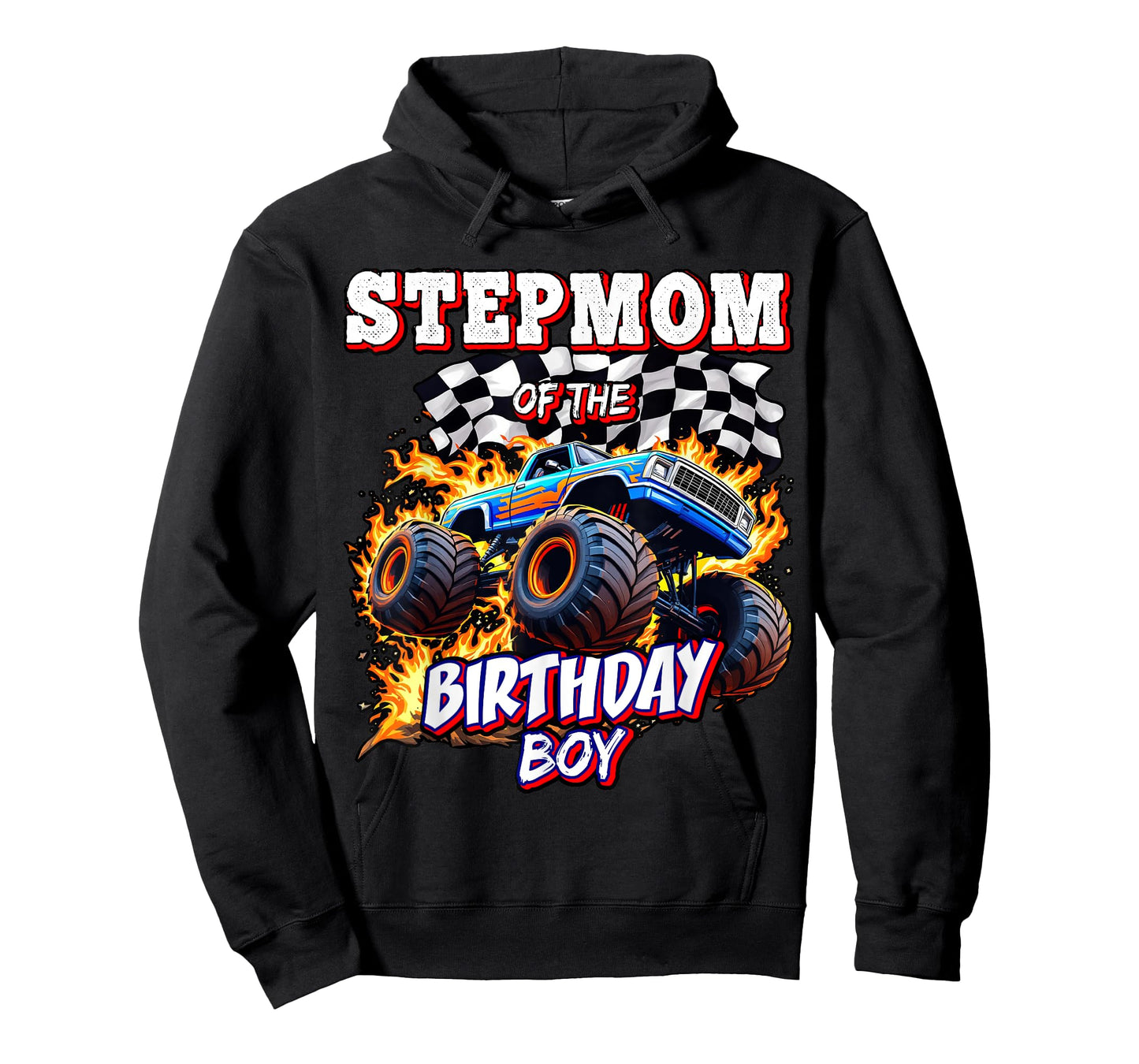 Stepmom of the Birthday Boy Monster Truck Birthday Novelty T-Shirt