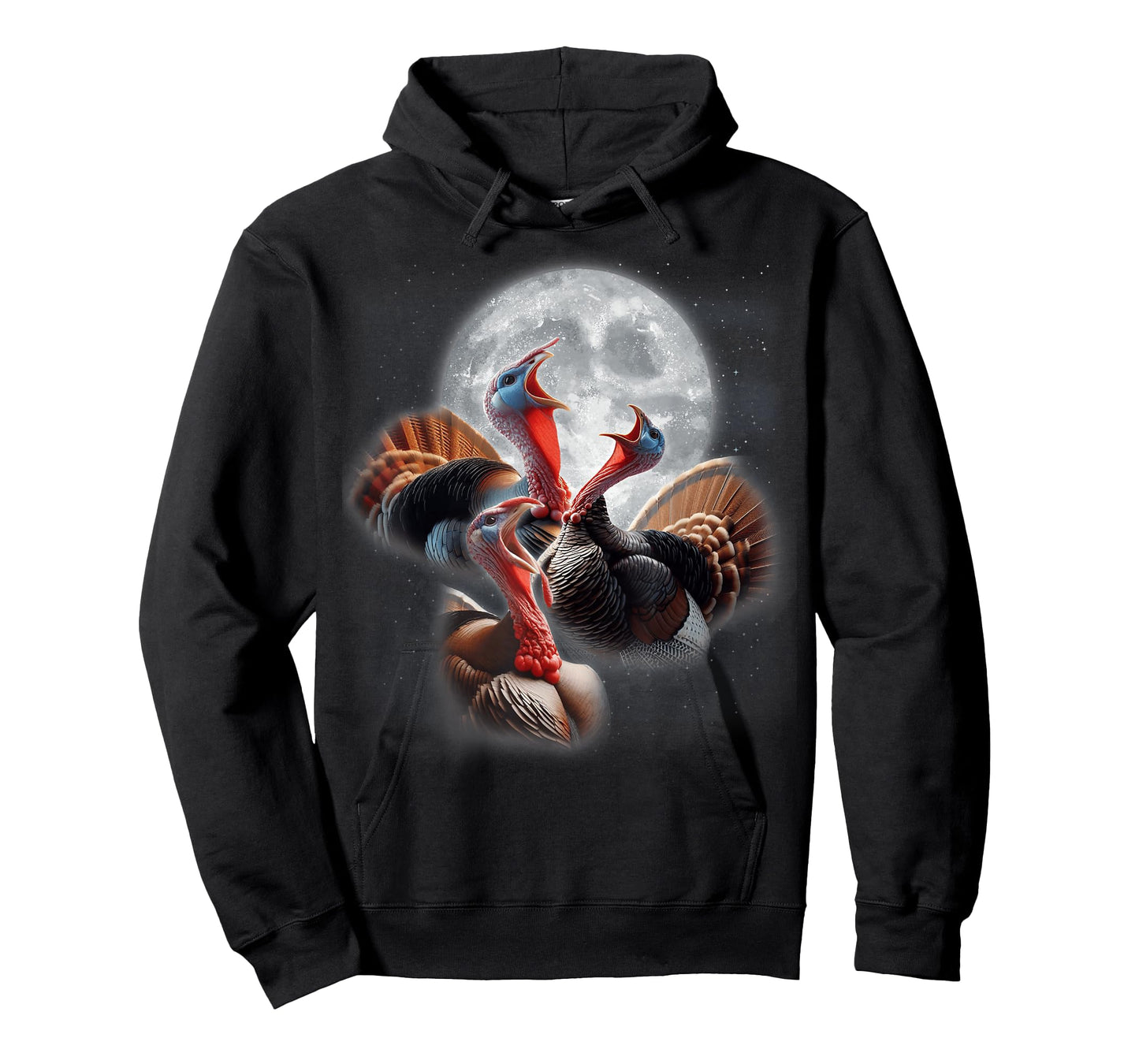 3 Turkeys Howling at The Moon Funny Turkey Hunting Lover T-Shirt
