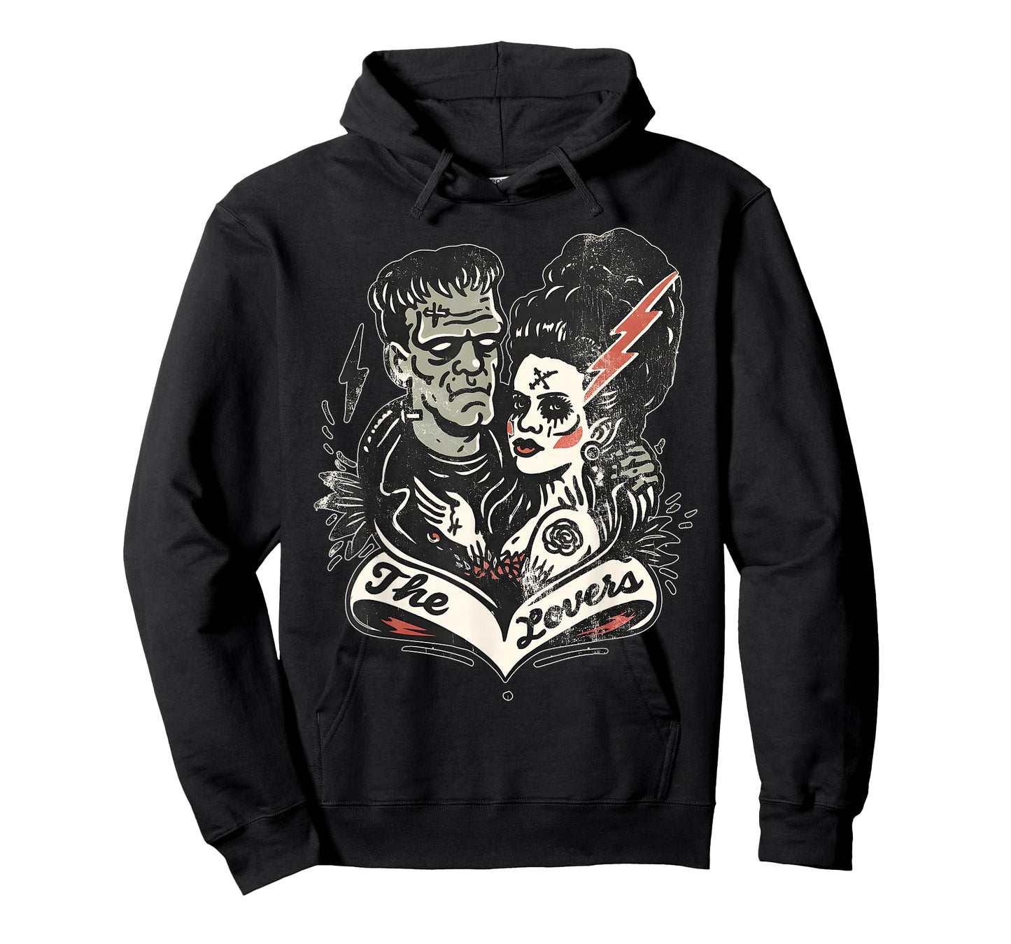 The Lovers Frankenstein & Bride Tarot Card Vintage Horror T-Shirt